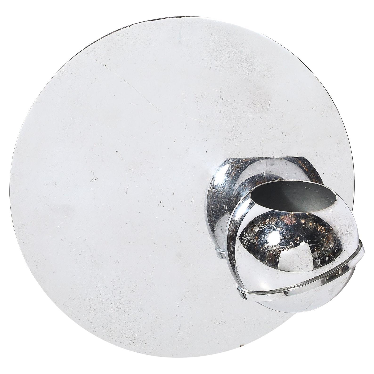 Art Deco Wandübertopf in Chrom poliert von Revere