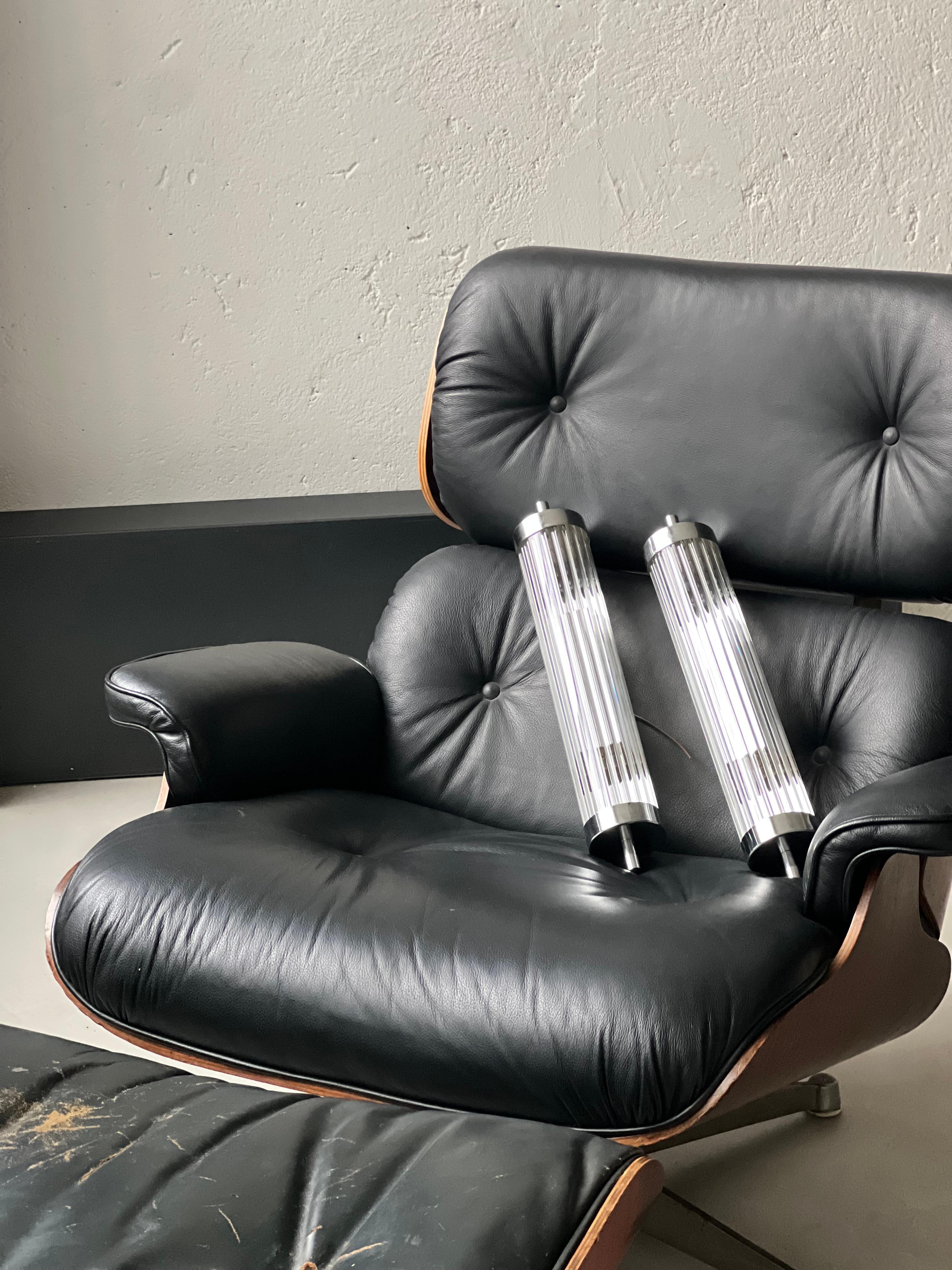 Art Deco Wandleuchter / Applique in Chrom und geriffeltem Glas , Mehrere verfügbar im Angebot 8