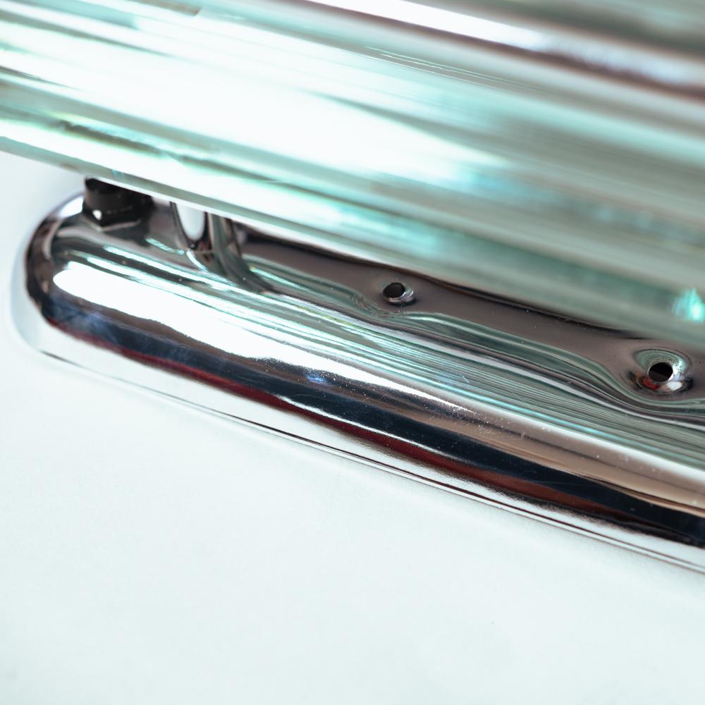 Art-Déco-Wandleuchte aus Glas mit Friseurleuchte, 1950er-Jahre (Metall) im Angebot
