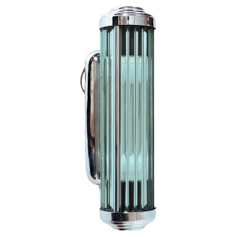 Art Deco wall sconce glass barber light, 1950s For Sale