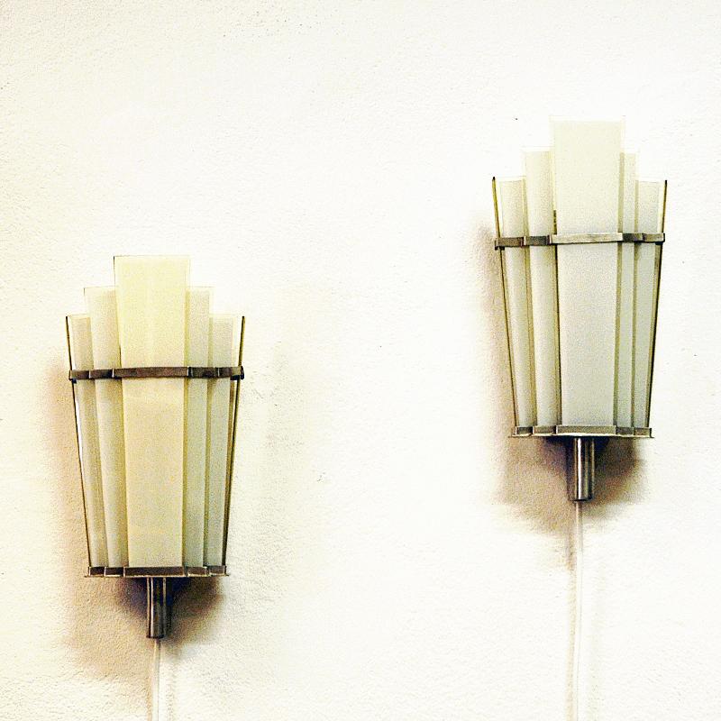 Art Deco Wall Sconces Pair by Zenith, Germany, 1930s-1940s In Good Condition In Stockholm, SE