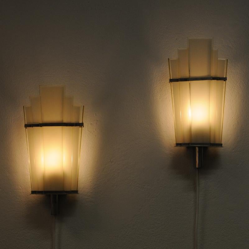 Art Deco Wall Sconces Pair by Zenith, Germany, 1930s-1940s 1