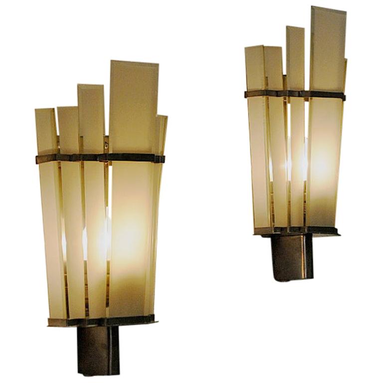 Art Deco Wall Sconces Pair by Zenith, Germany, 1930s-1940s