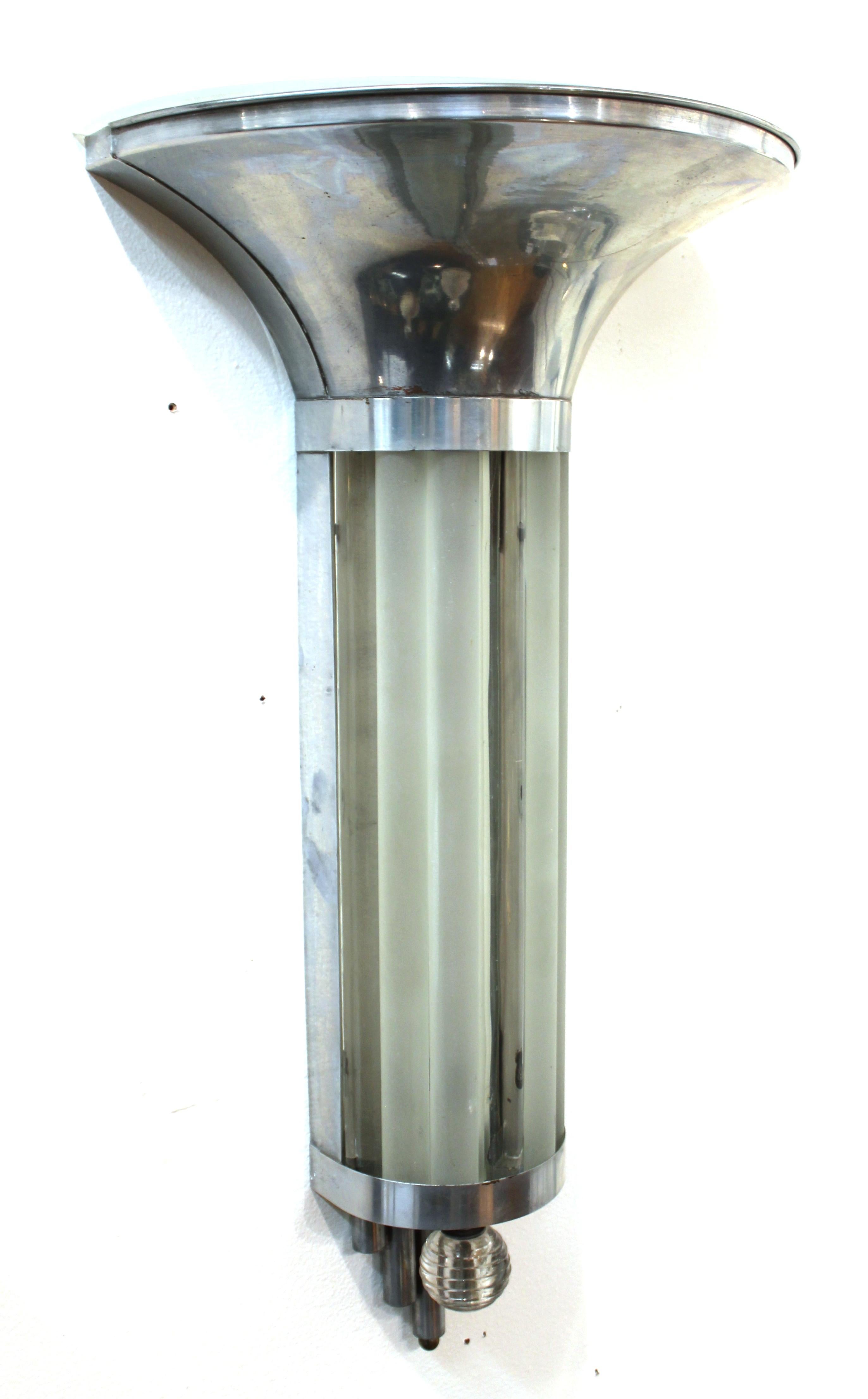 Art Deco Wall Sconces With Glass Rods at 1stDibs