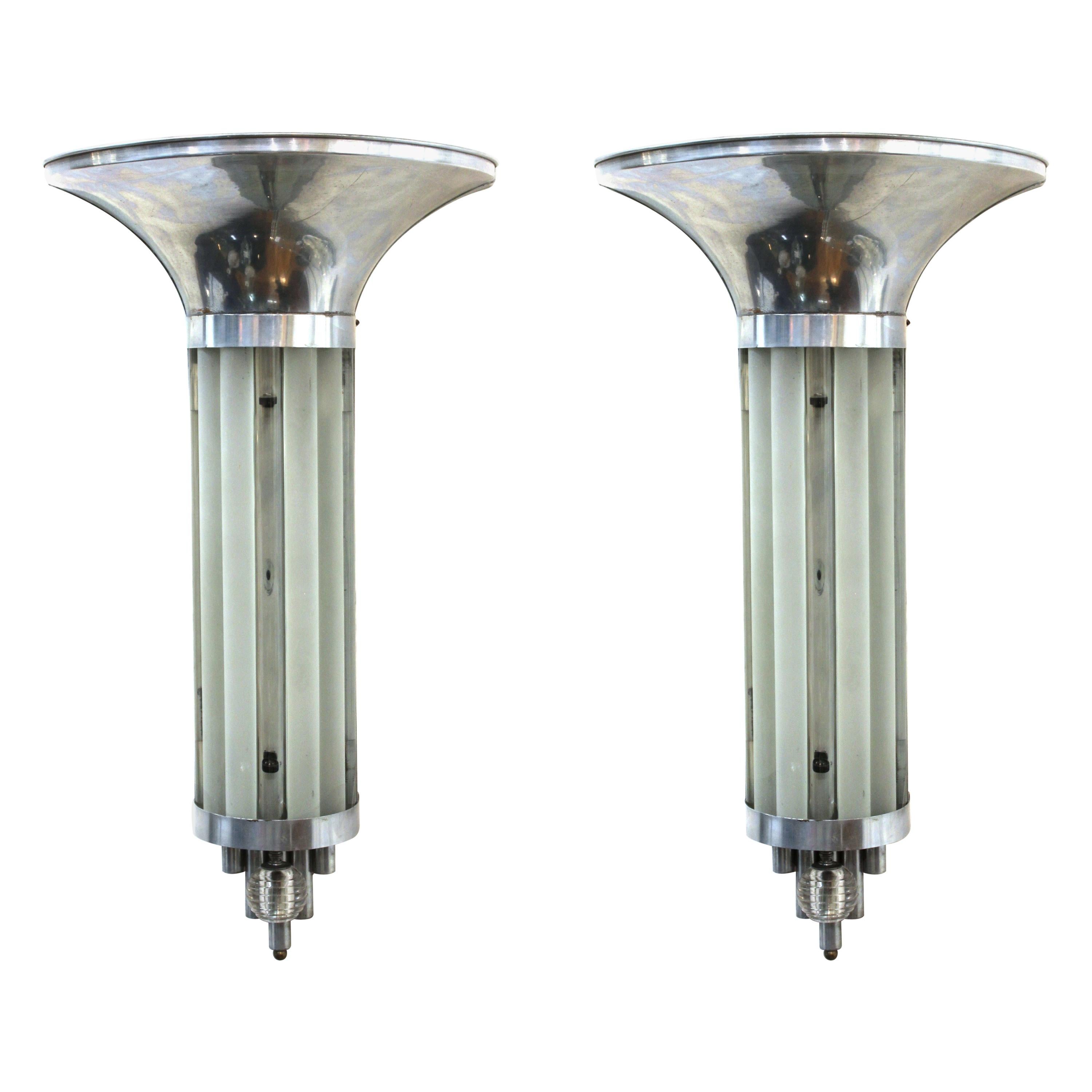 Art Deco Wall Sconces With Glass Rods