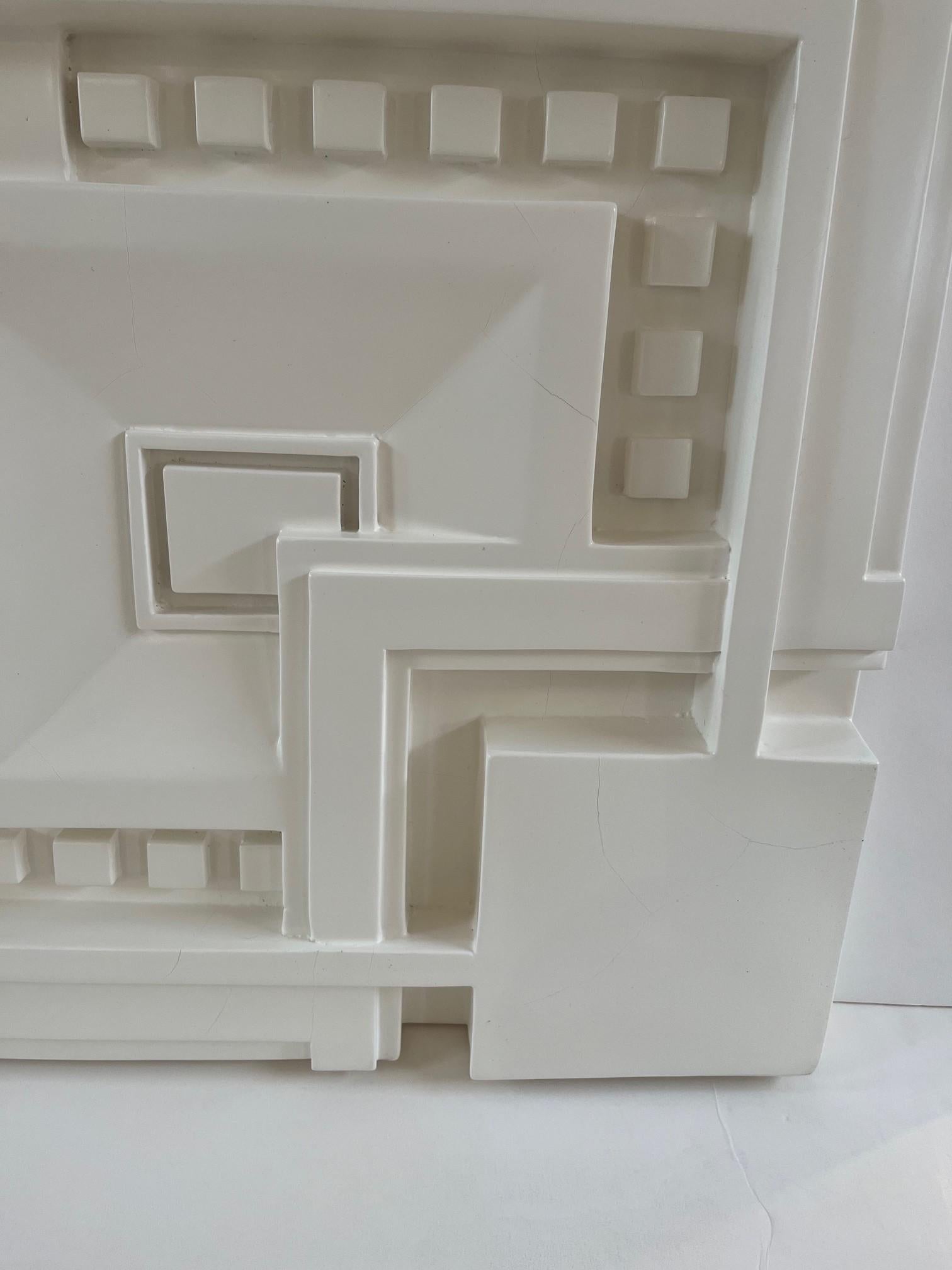 The Great Wall Panel from the Designed after Frank Lloyd Wright's Ennis House in Pasadena, Custom made from an Original Piece, cast with Hydrocal and Fiberglass 