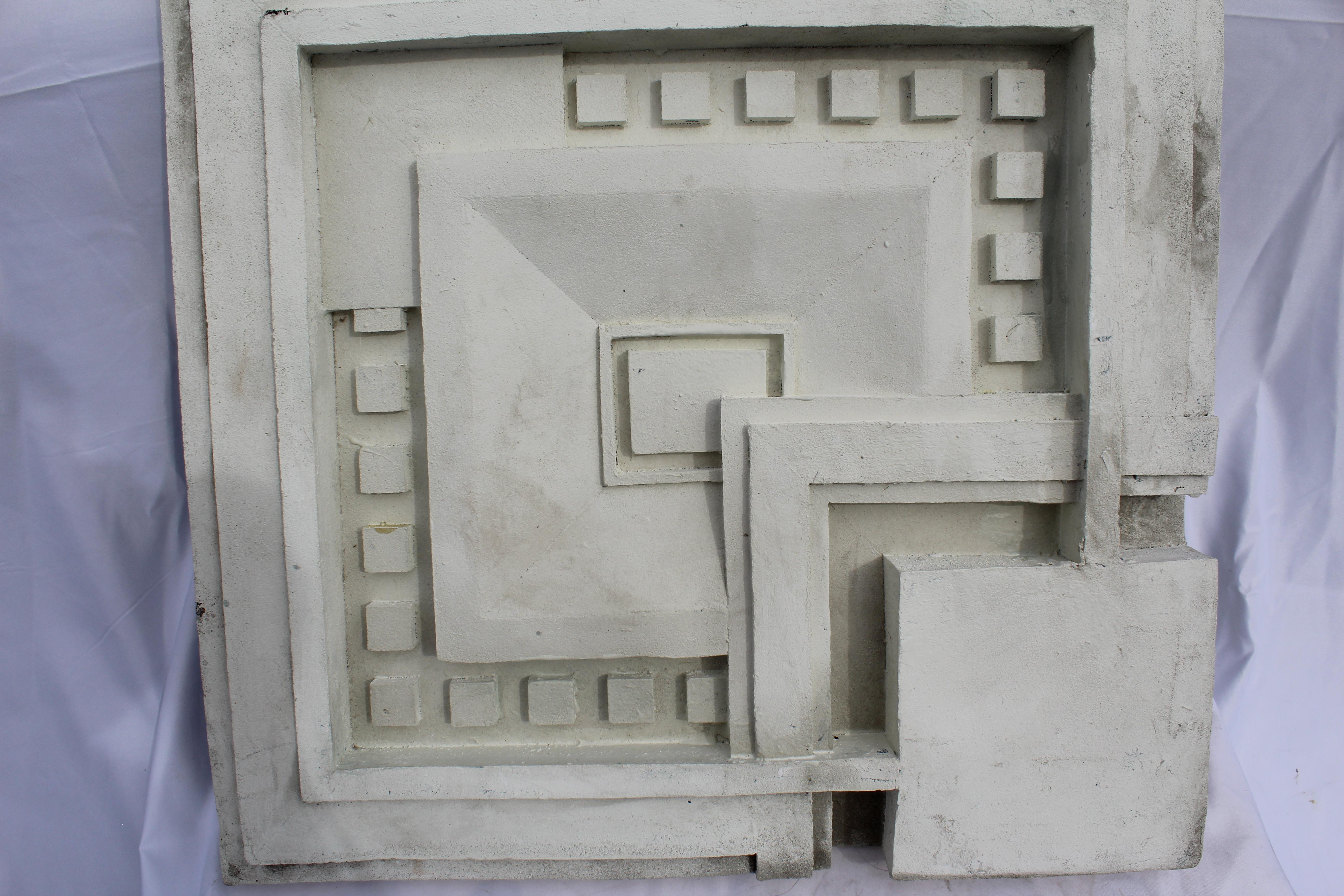 Art Deco wall tile cast after Frank LLoyd Wright, Hydracal  In Good Condition In Los Angeles, CA