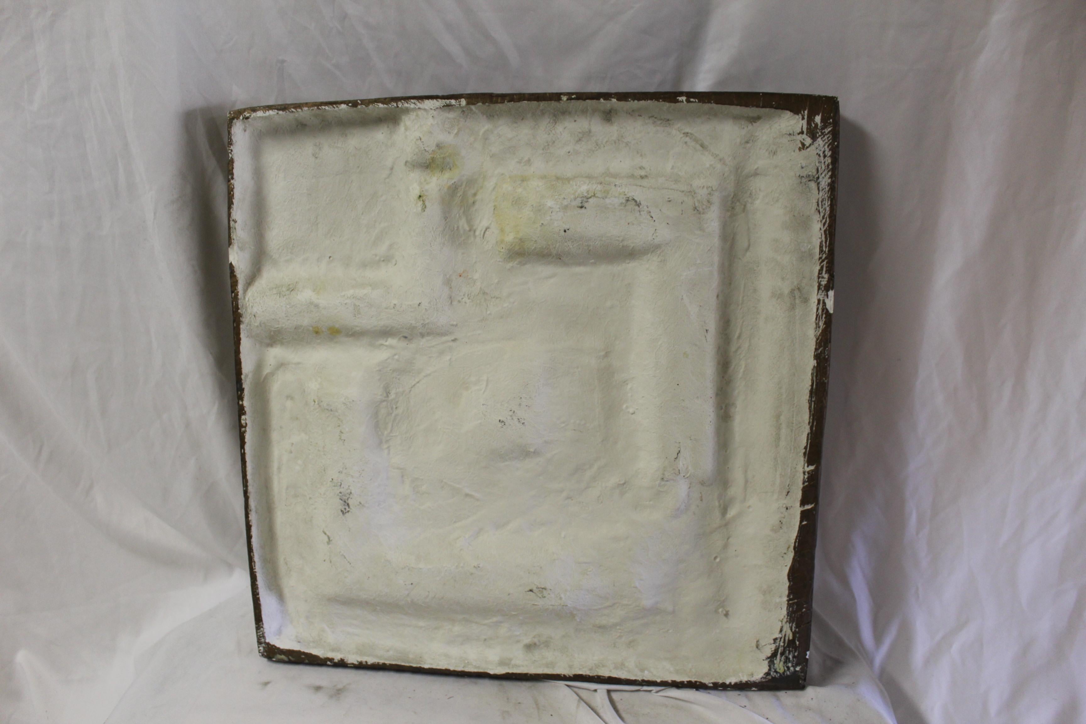 Art Deco Wall Tile Cast after Frank Lloyd Wright, Hydrocal, Painted Bronze For Sale at 1stDibs