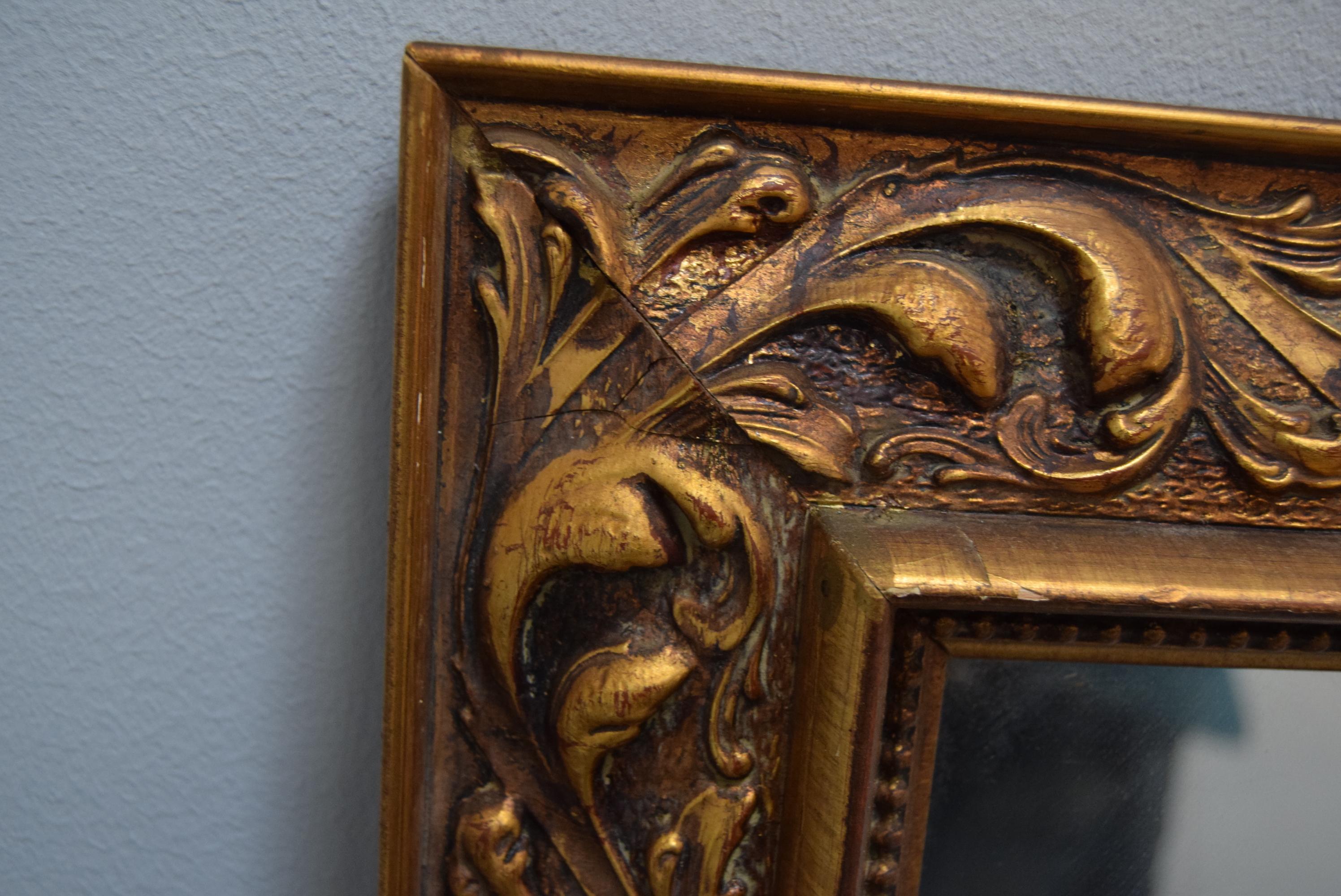 Art Deco Wall Wood Mirror, 1930's. For Sale 5