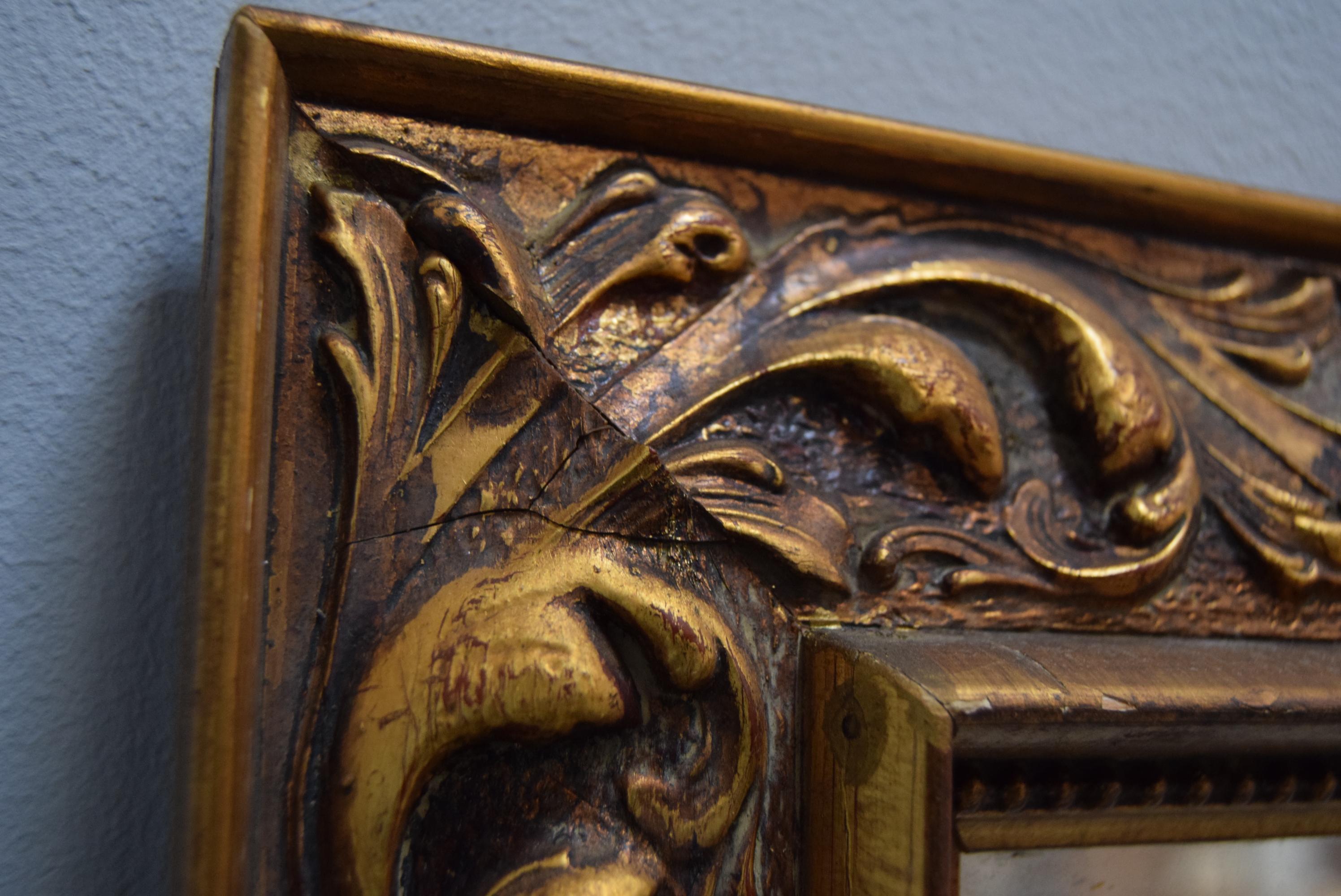 Art Deco Wall Wood Mirror, 1930's. For Sale 6