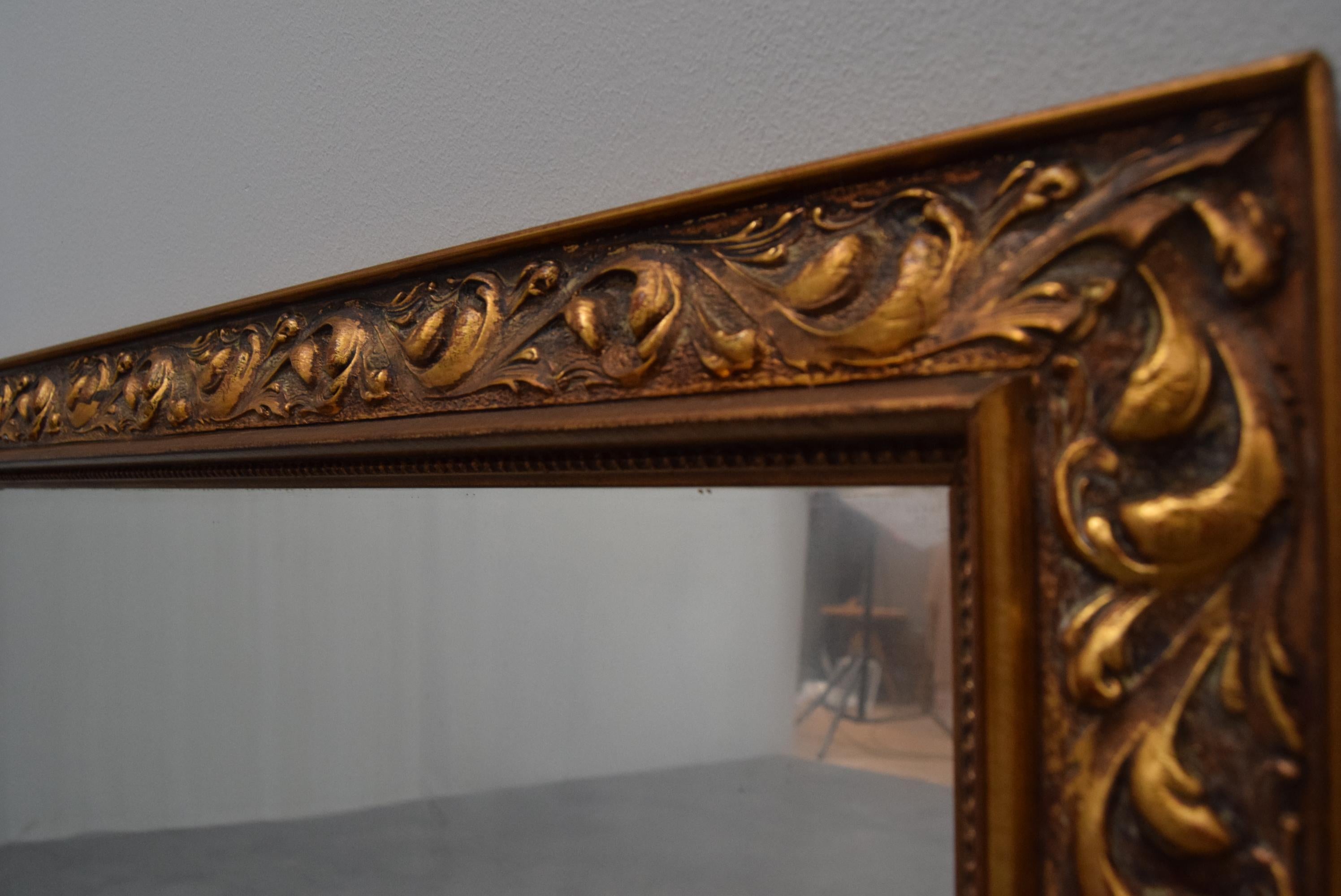 Art Deco Wall Wood Mirror, 1930's. For Sale 8