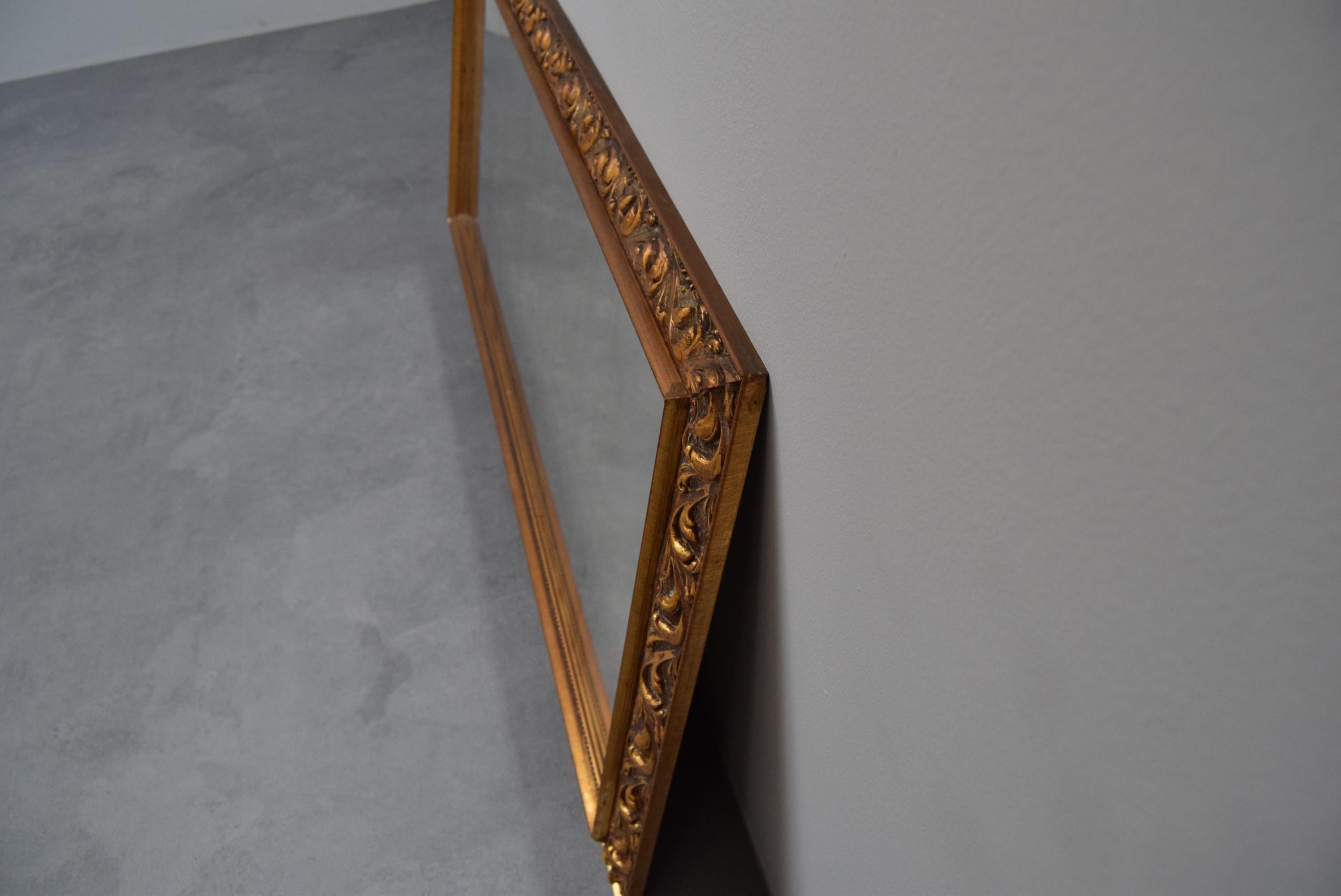 Art Deco Wall Wood Mirror, 1930's. For Sale 11
