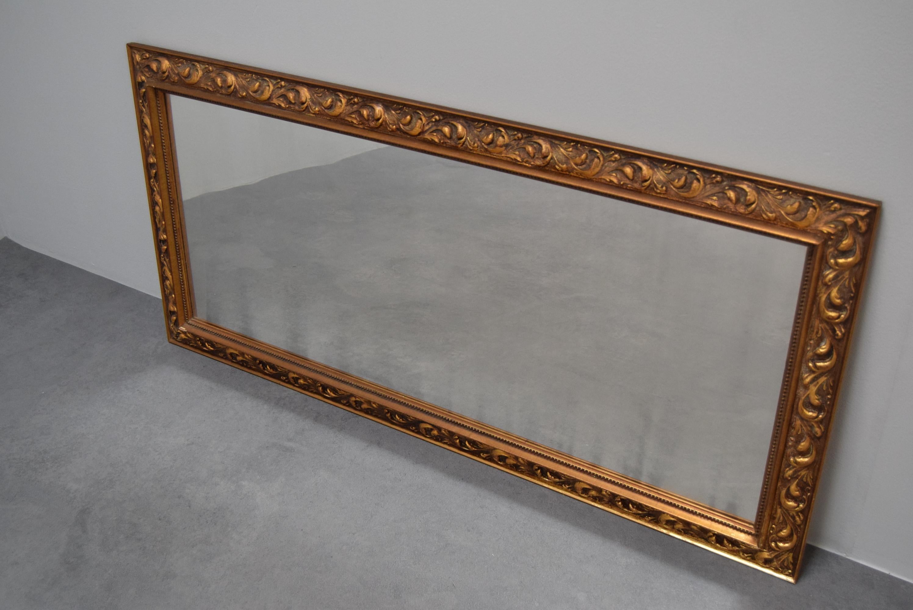 Czech Art Deco Wall Wood Mirror, 1930's. For Sale