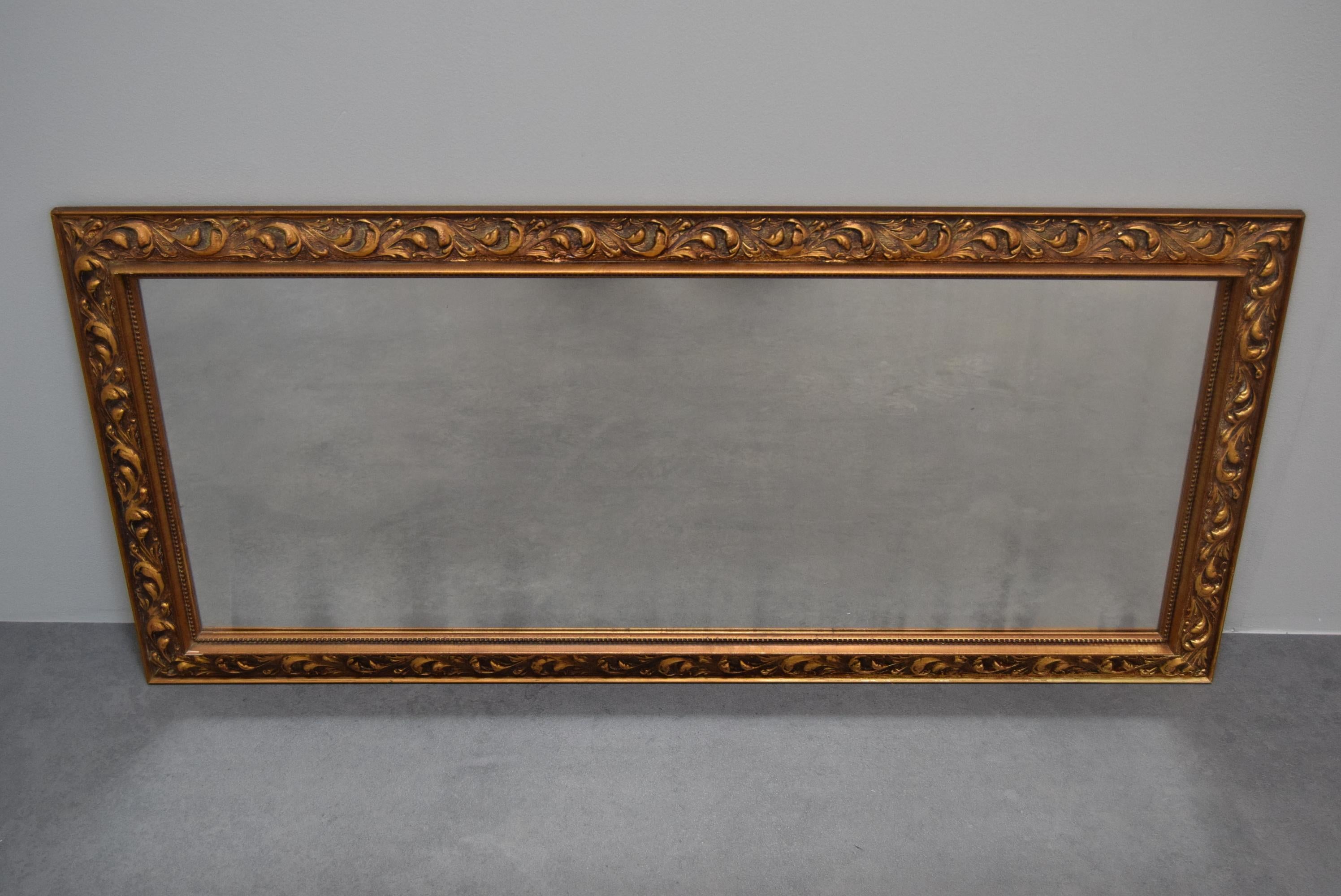 Mid-20th Century Art Deco Wall Wood Mirror, 1930's. For Sale