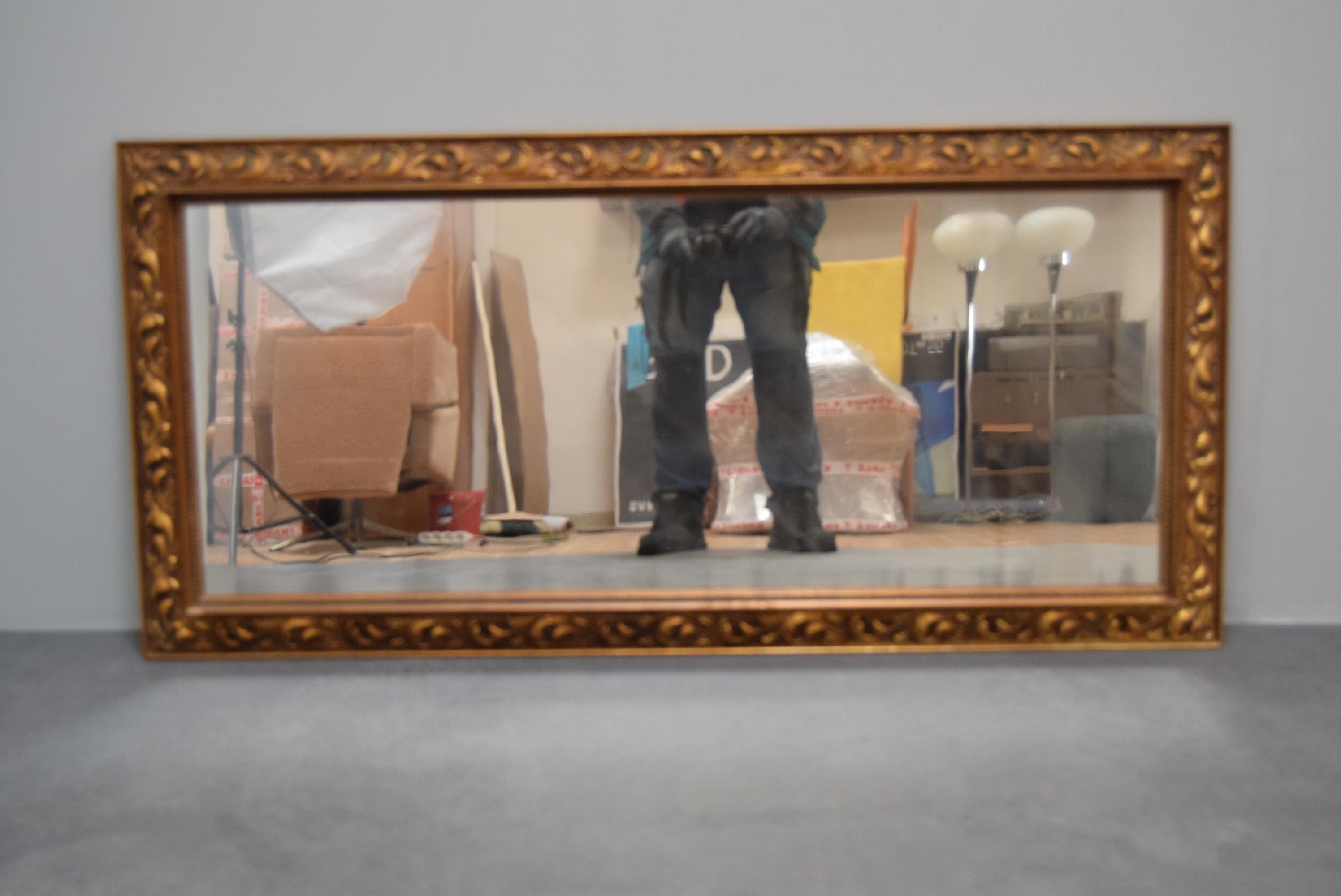 Art Deco Wall Wood Mirror, 1930's. For Sale 1