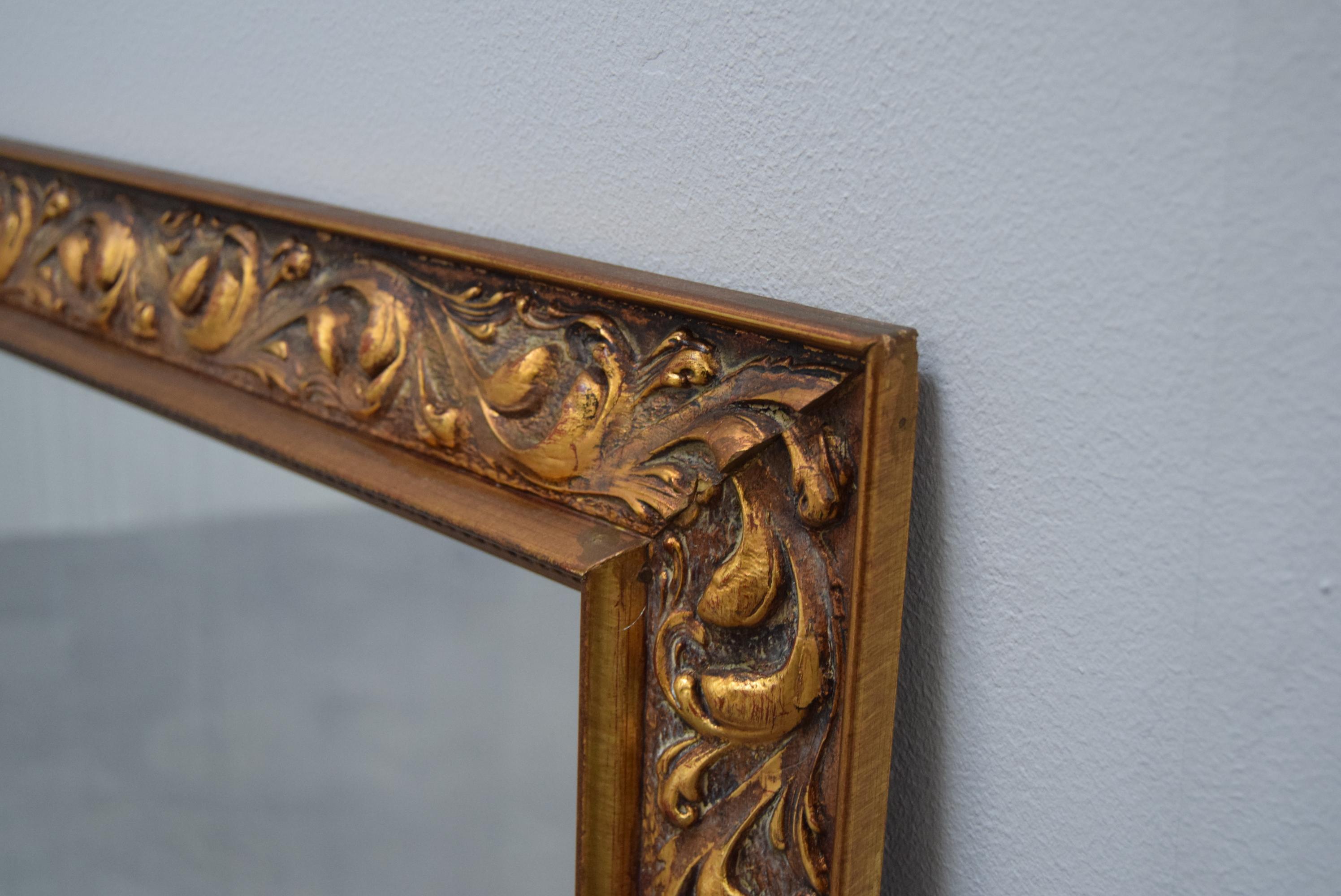 Art Deco Wall Wood Mirror, 1930's. For Sale 4