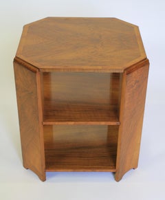 Art Deco Walnut 2 tier Book Table