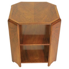 Art Deco Walnut 2 tier Book Table