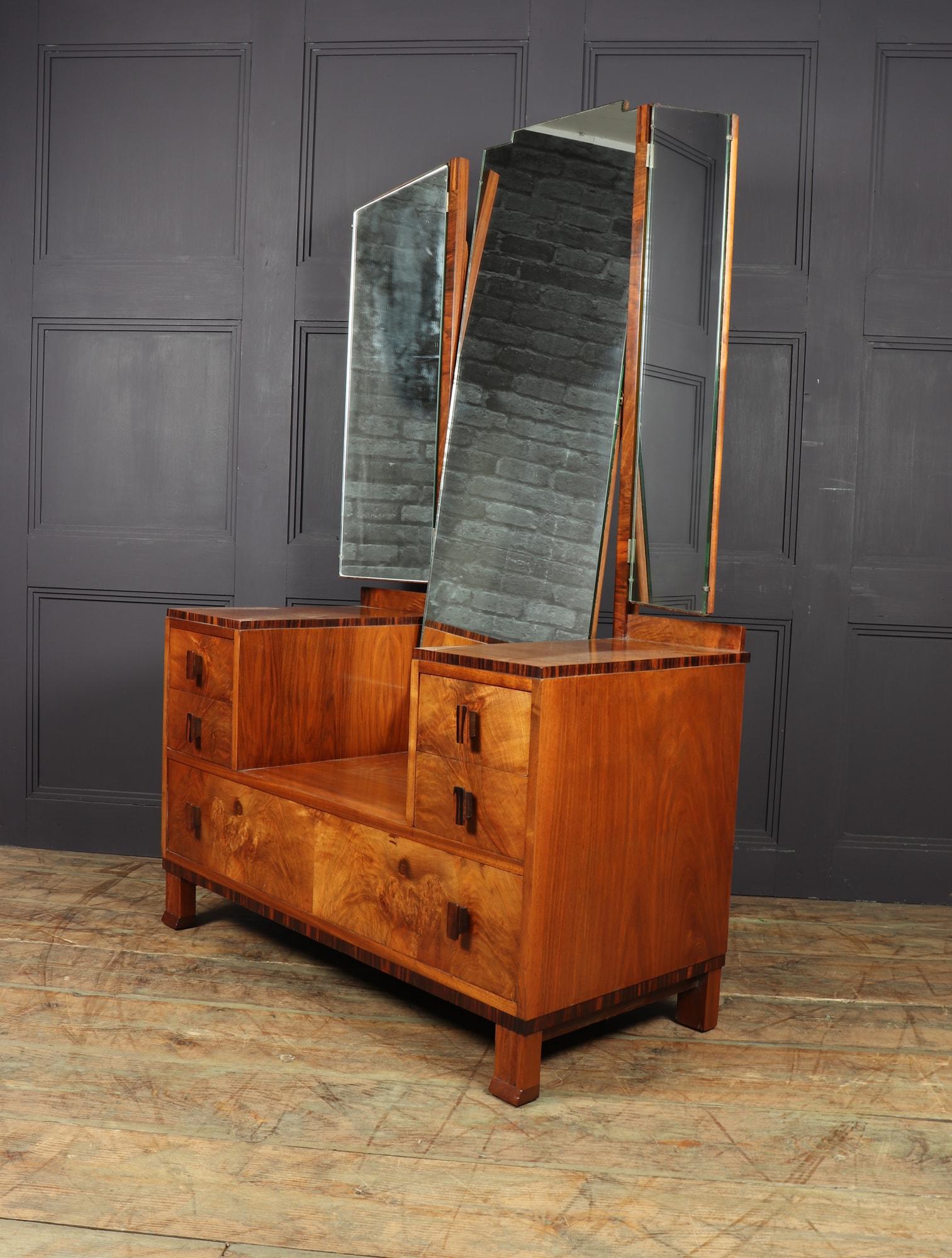 Art Deco Walnut and Macassar Dressing Table by Waring and Gillows, c1930 6