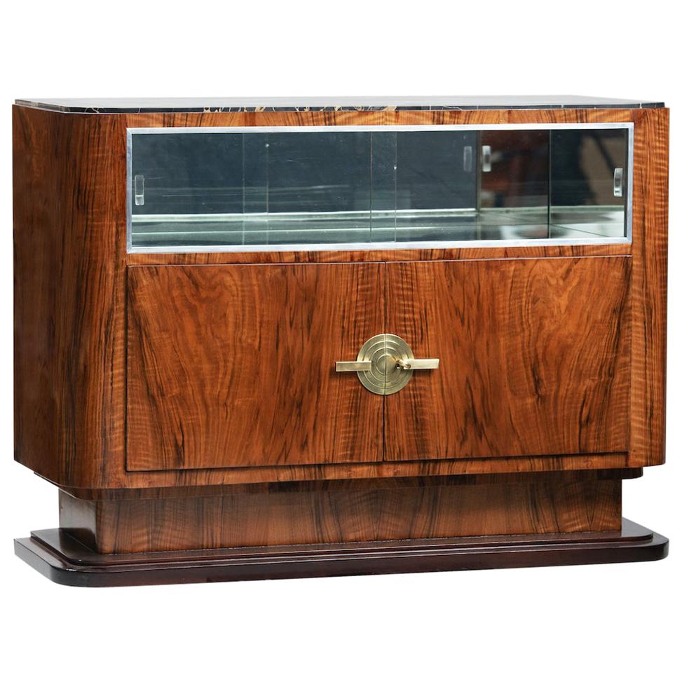 Art Deco Walnut and Marble Sideboard