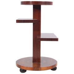 Art Deco Walnut and Rosewood Side Table
