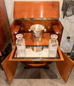 Art Deco Walnut and Sycamore Petite Bar