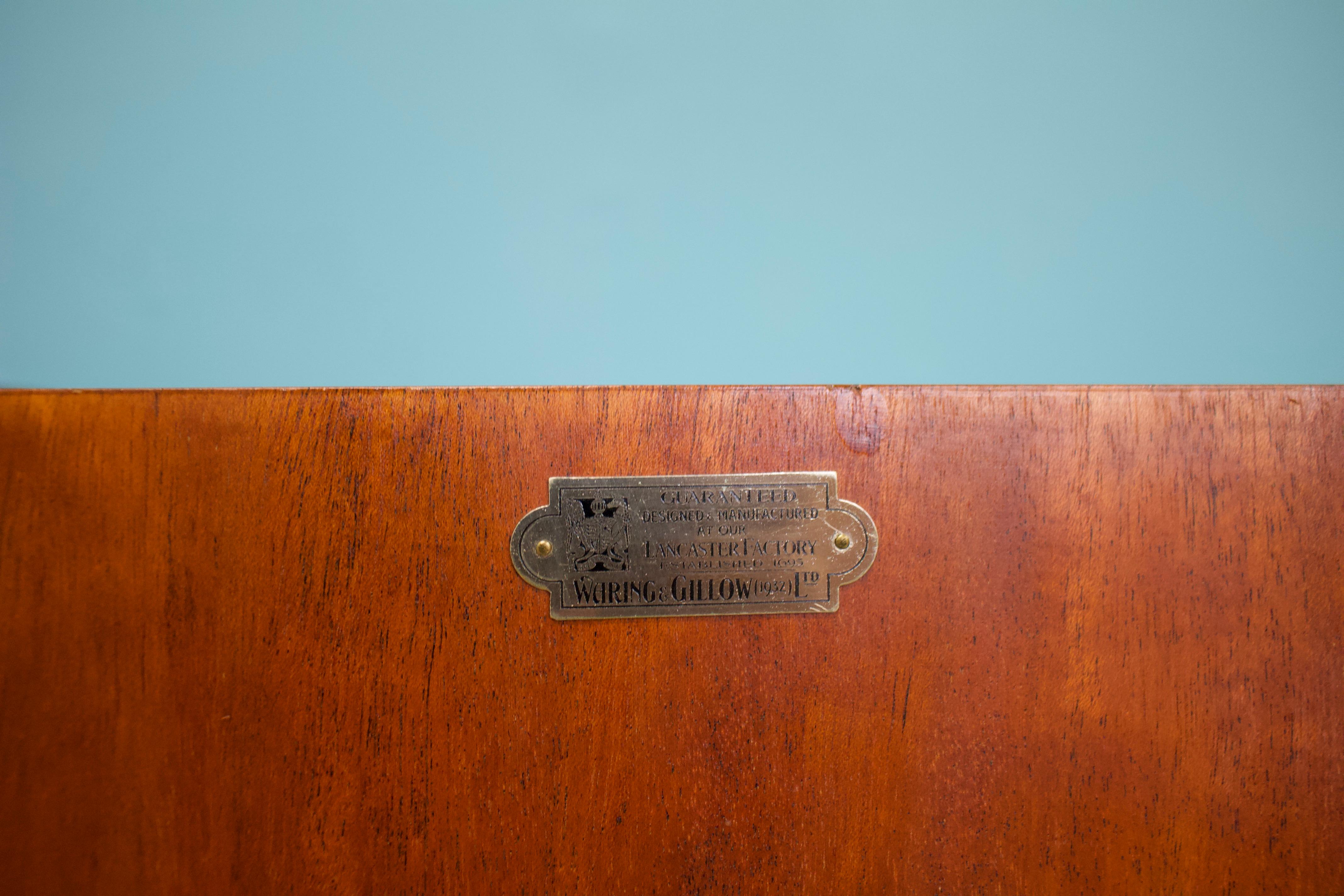 Art Deco Walnut and Walnut Veneer Tallboy or Cabinet from Waring and Gillow, 193 4
