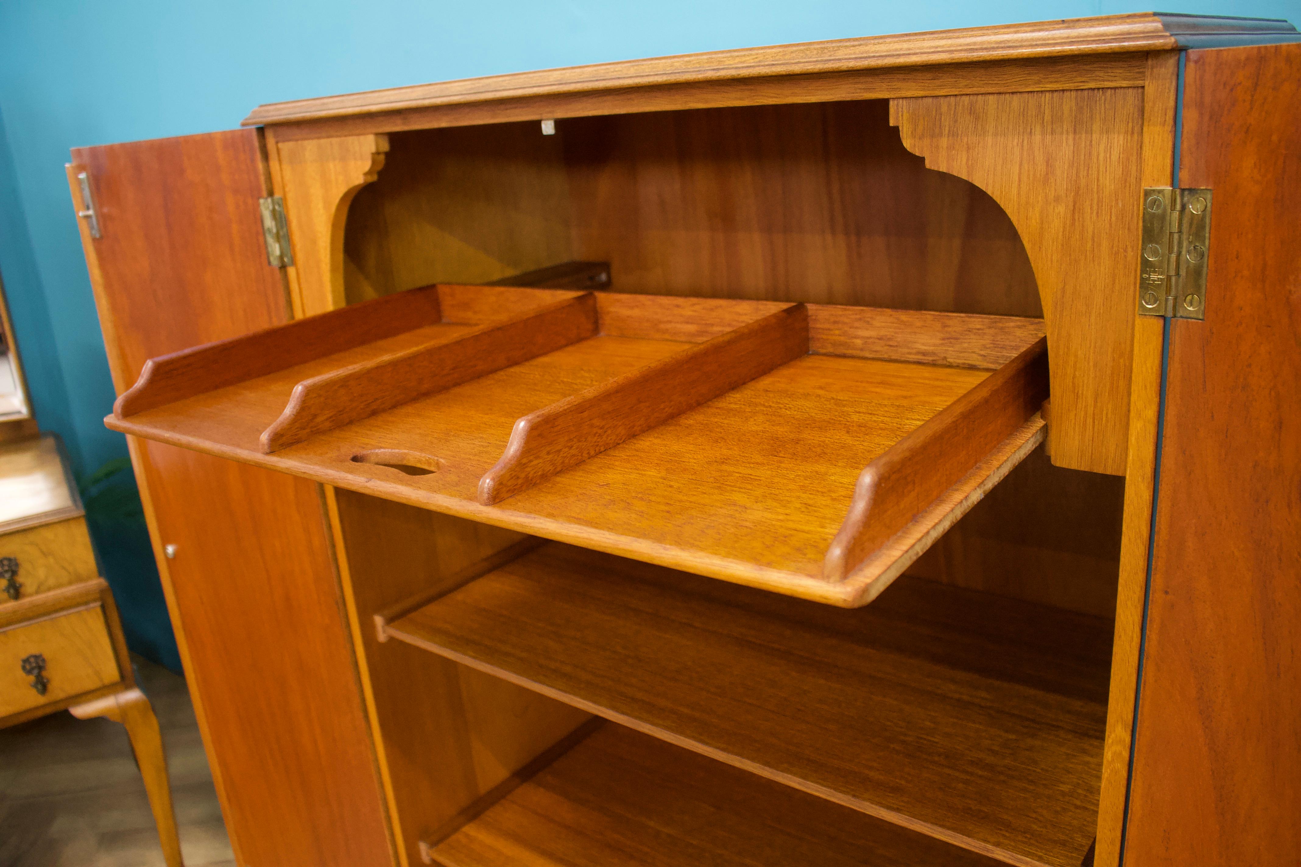 Art Deco Walnut and Walnut Veneer Tallboy or Cabinet from Waring and Gillow, 193 3