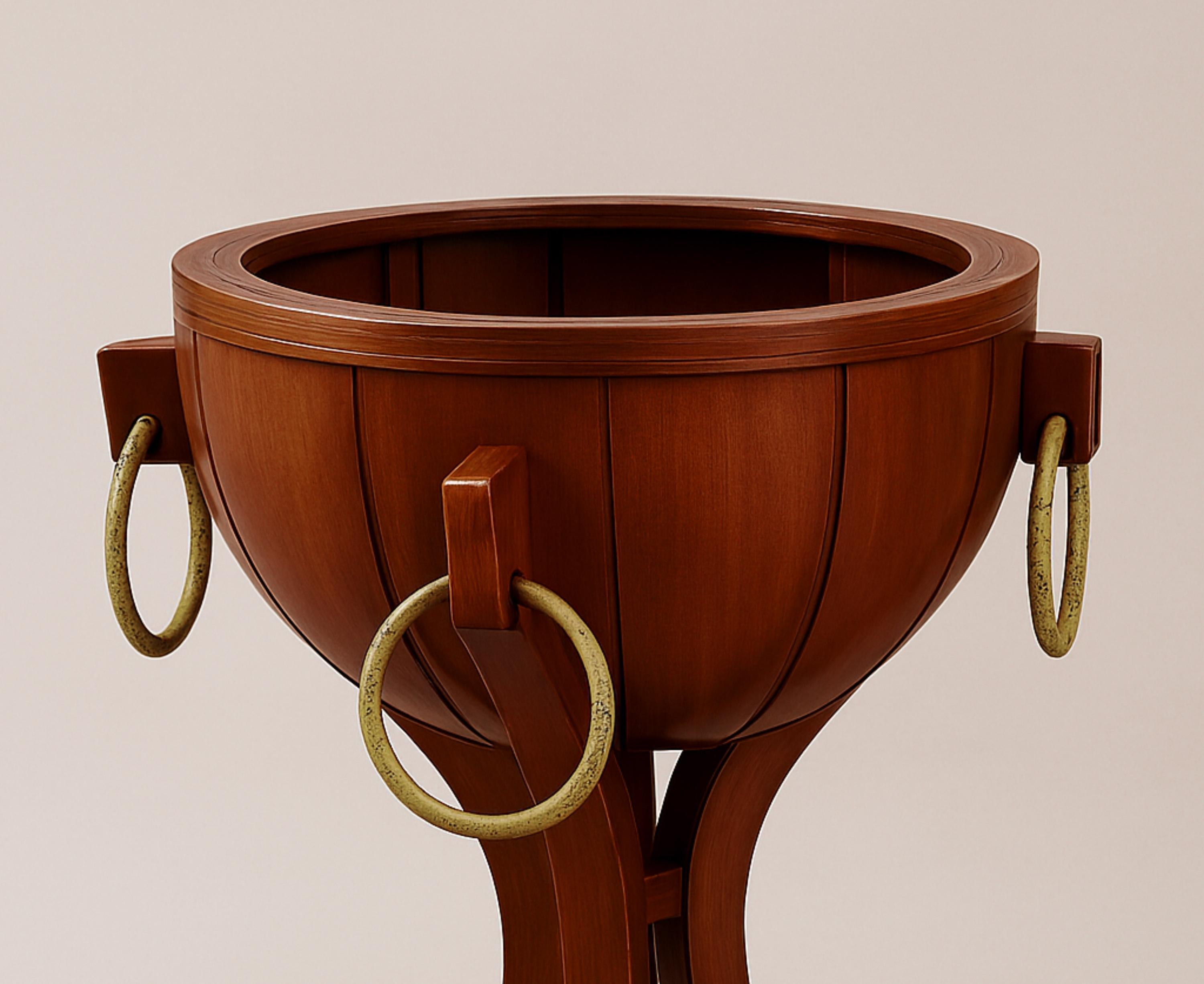 French Art Deco Walnut Art Deco Vase, 20th Century For Sale