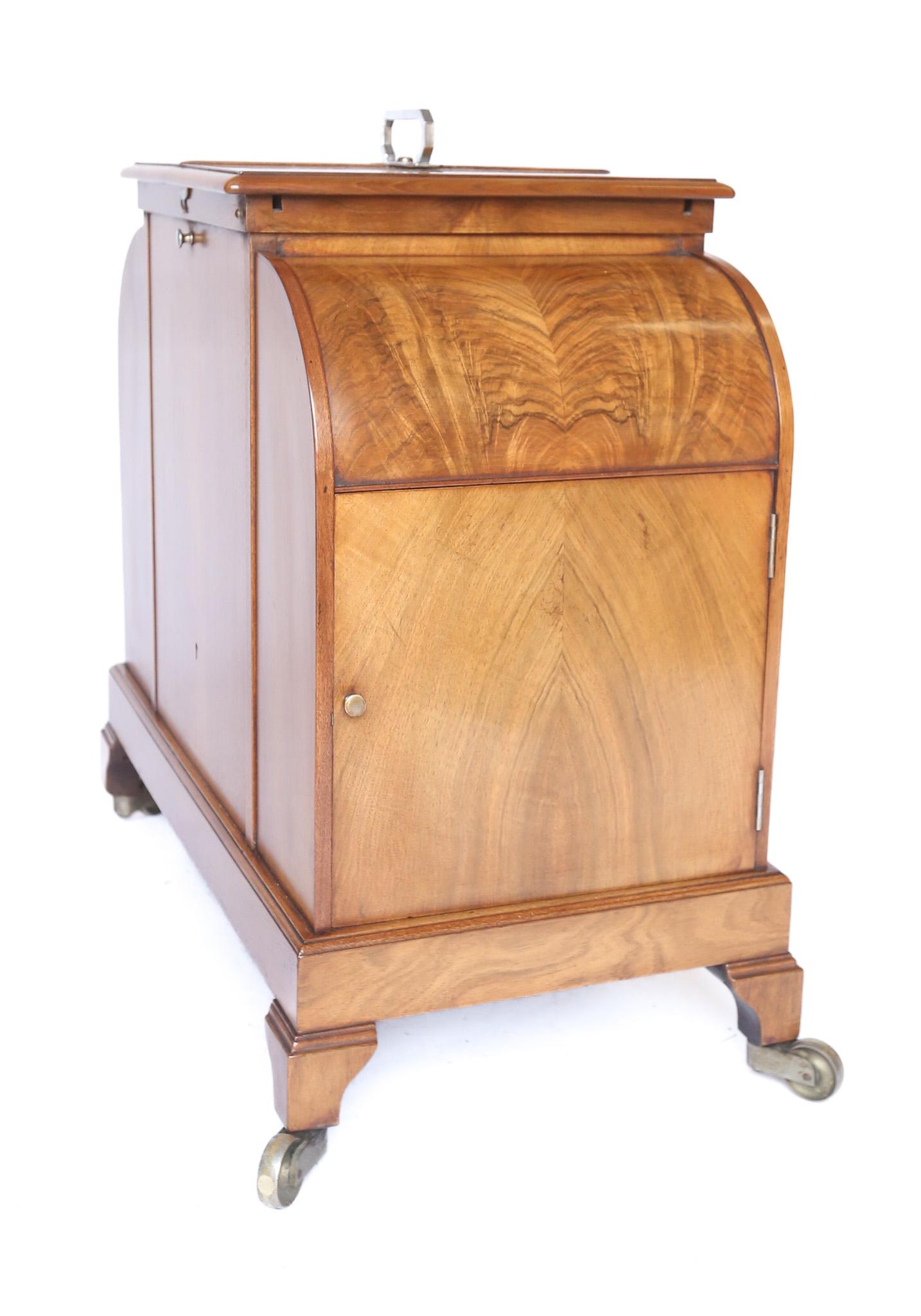 Polished Art Deco Walnut ASPREY  ELevette  Drinks Cabinet circa 1930s For Sale