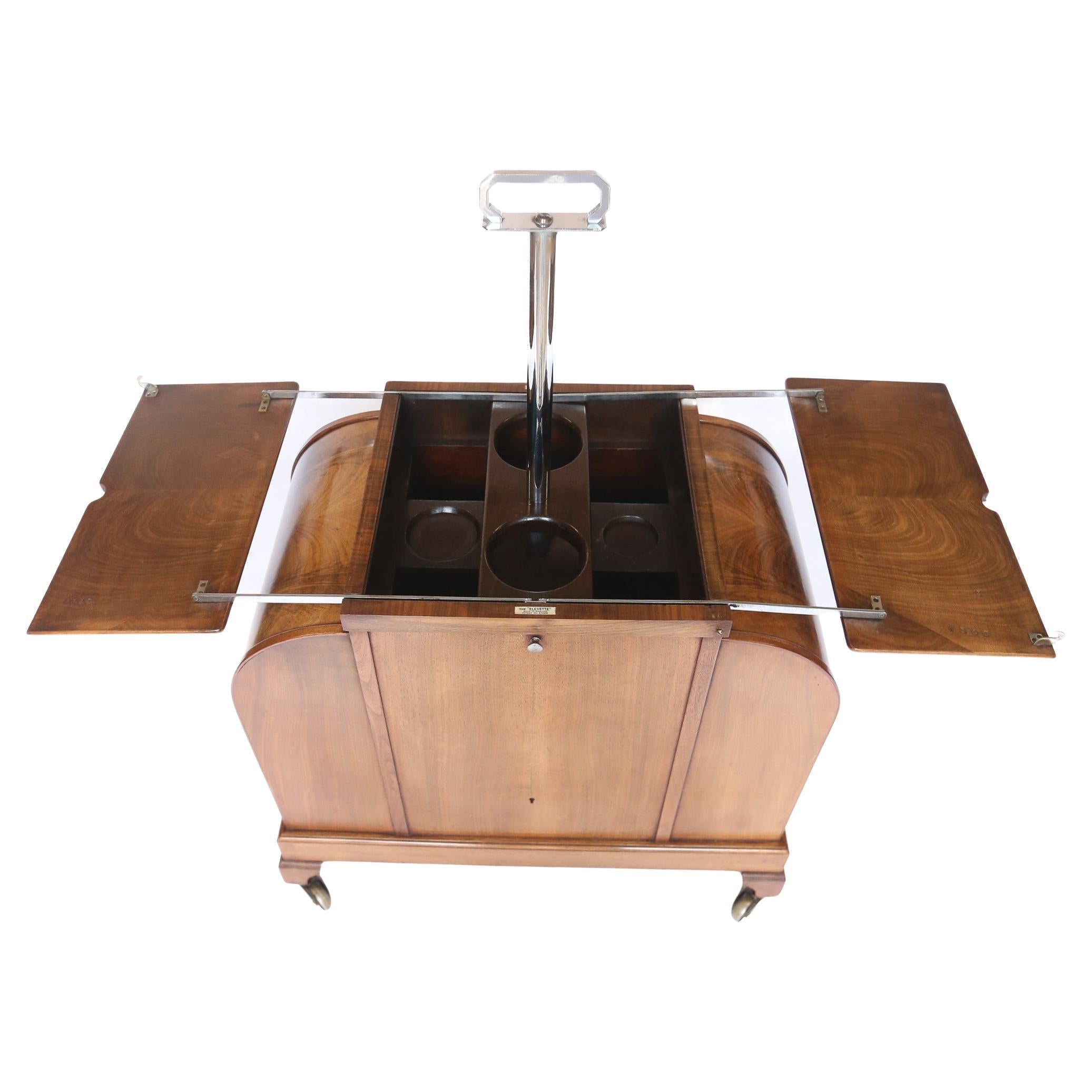 Art Deco Walnut ASPREY  ELevette  Drinks Cabinet circa 1930s