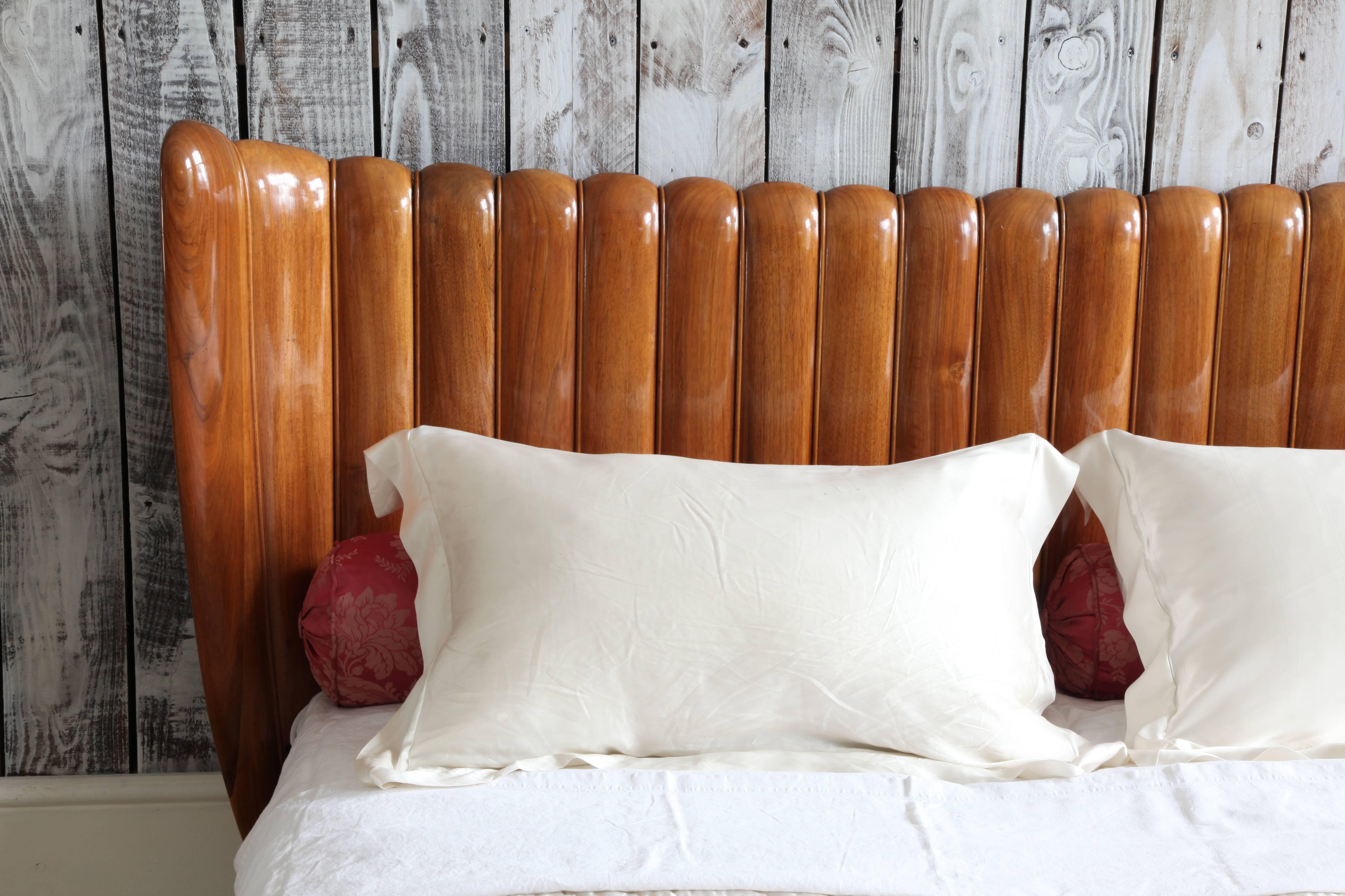 French Art Deco Walnut Bed