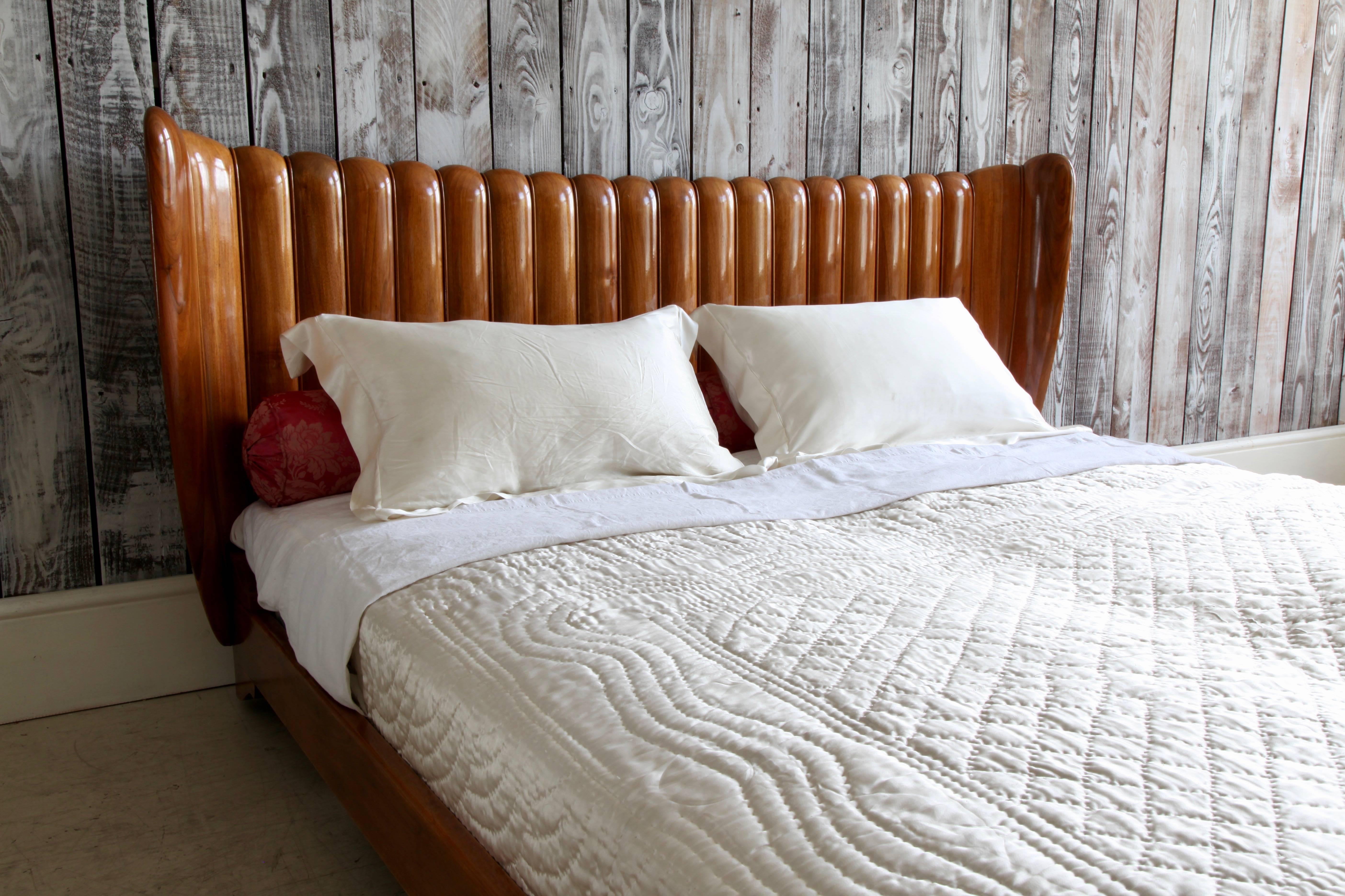 20th Century Art Deco Walnut Bed
