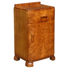 Used Art Deco Walnut Bedside Cabinet