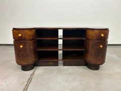 Art deco walnut bedside tables
