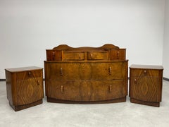 Art deco walnut bedside tables