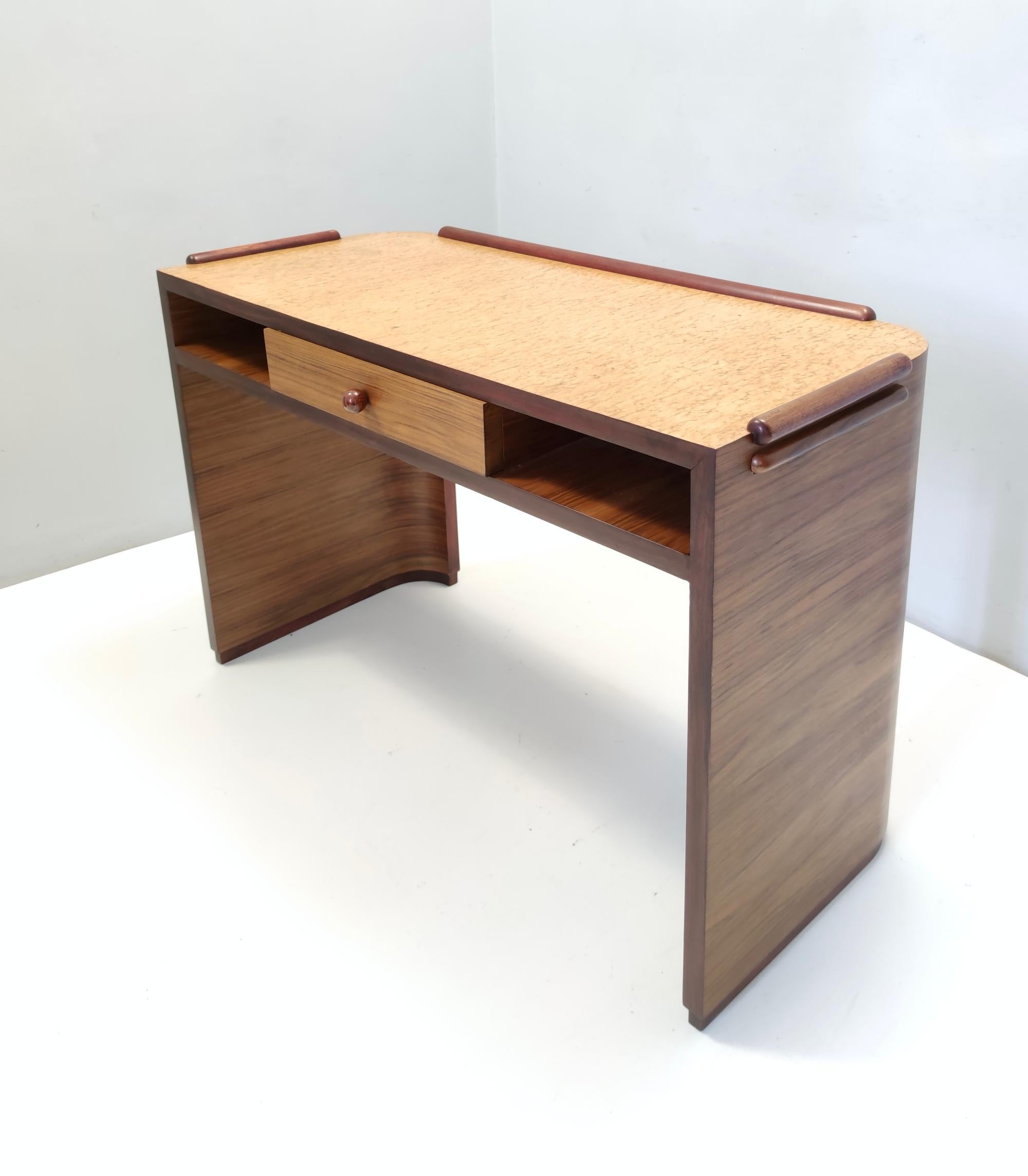 Art Deco Walnut, Birch and Beech Writing Desk, Brianza, Italy For Sale 1