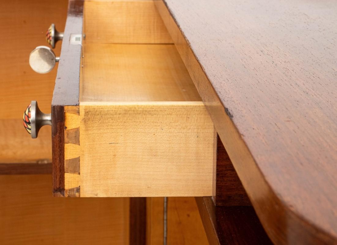 Art Deco Walnut & Birch L-Shaped Desk 3