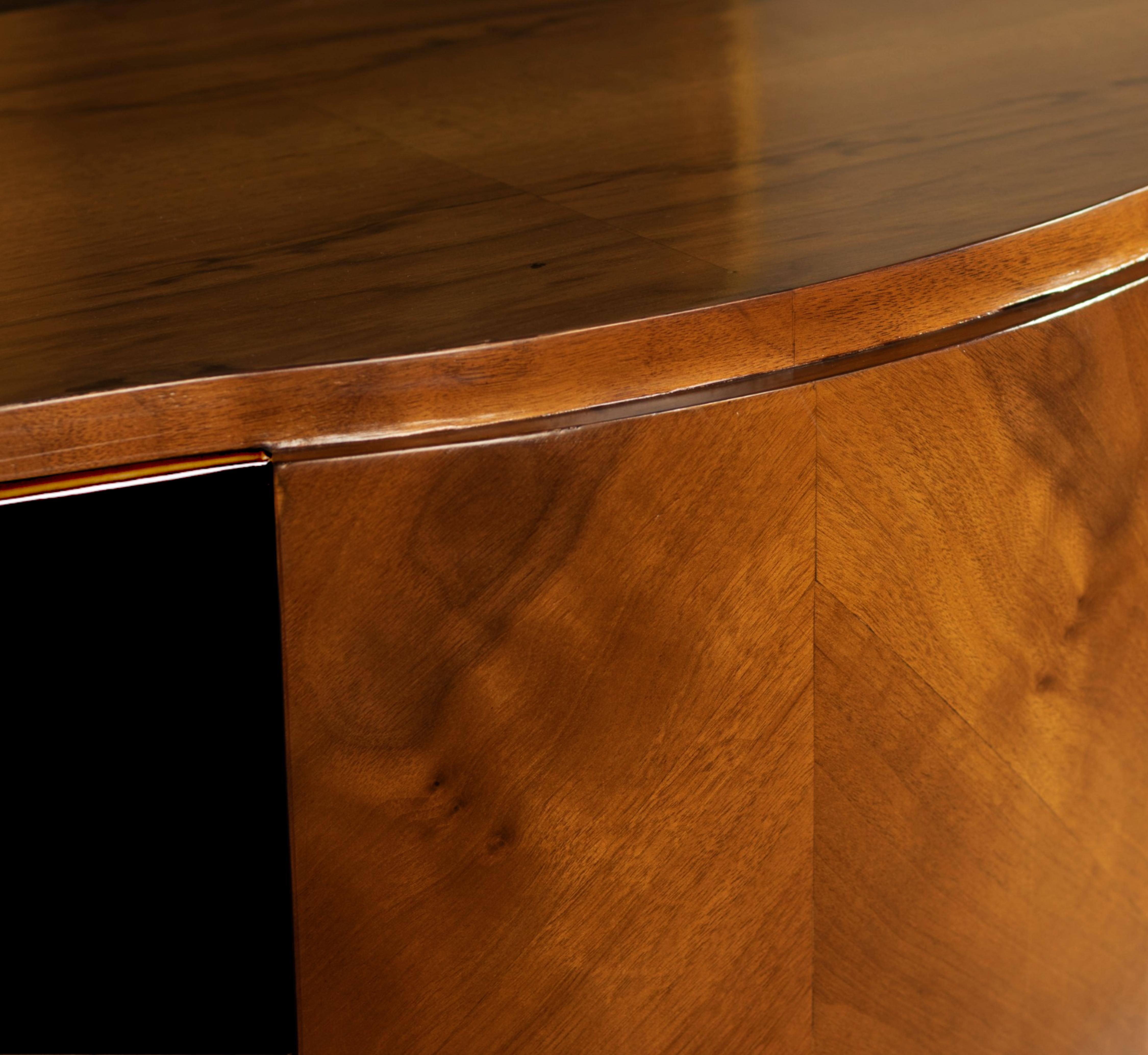 Credenza Art Decó nogal lacado negro, belga Siglo XX Buffet en venta 5