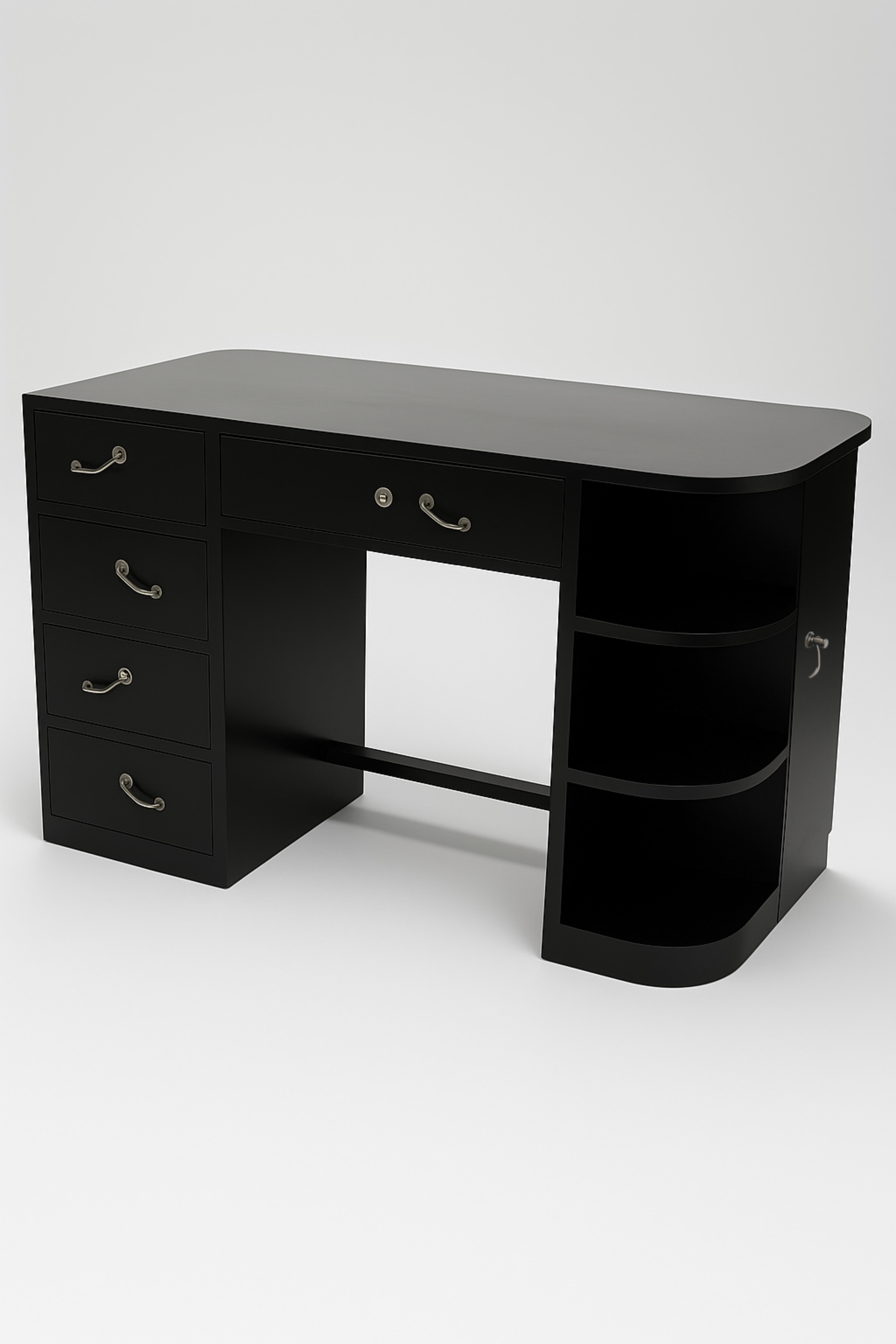 Francese Scrivania Art Deco in noce e lacca nera, 20° secolo in vendita