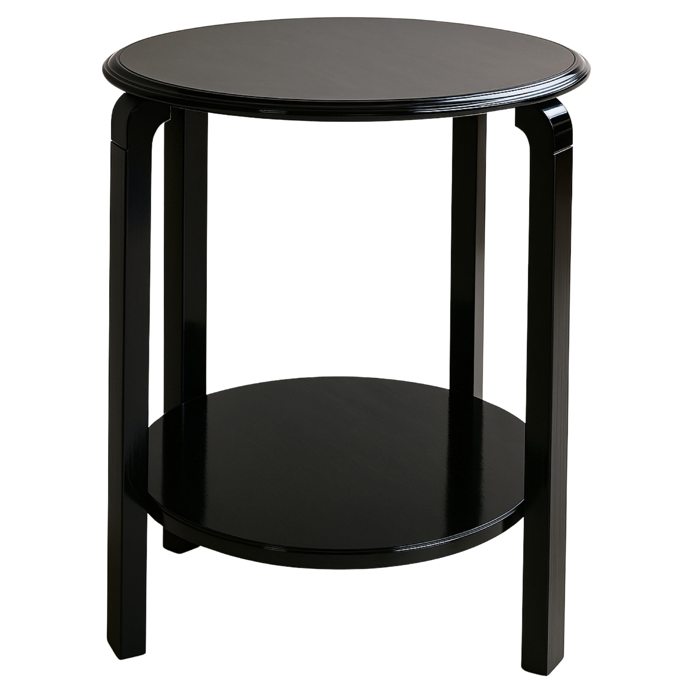 Art déco noyer laqué noir  Table d'appoint, 20e siècle