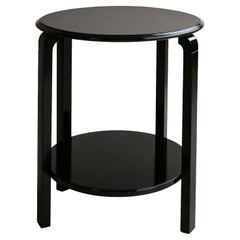 Art Deco Walnut Black Lacquer  Side Table, 20th Century