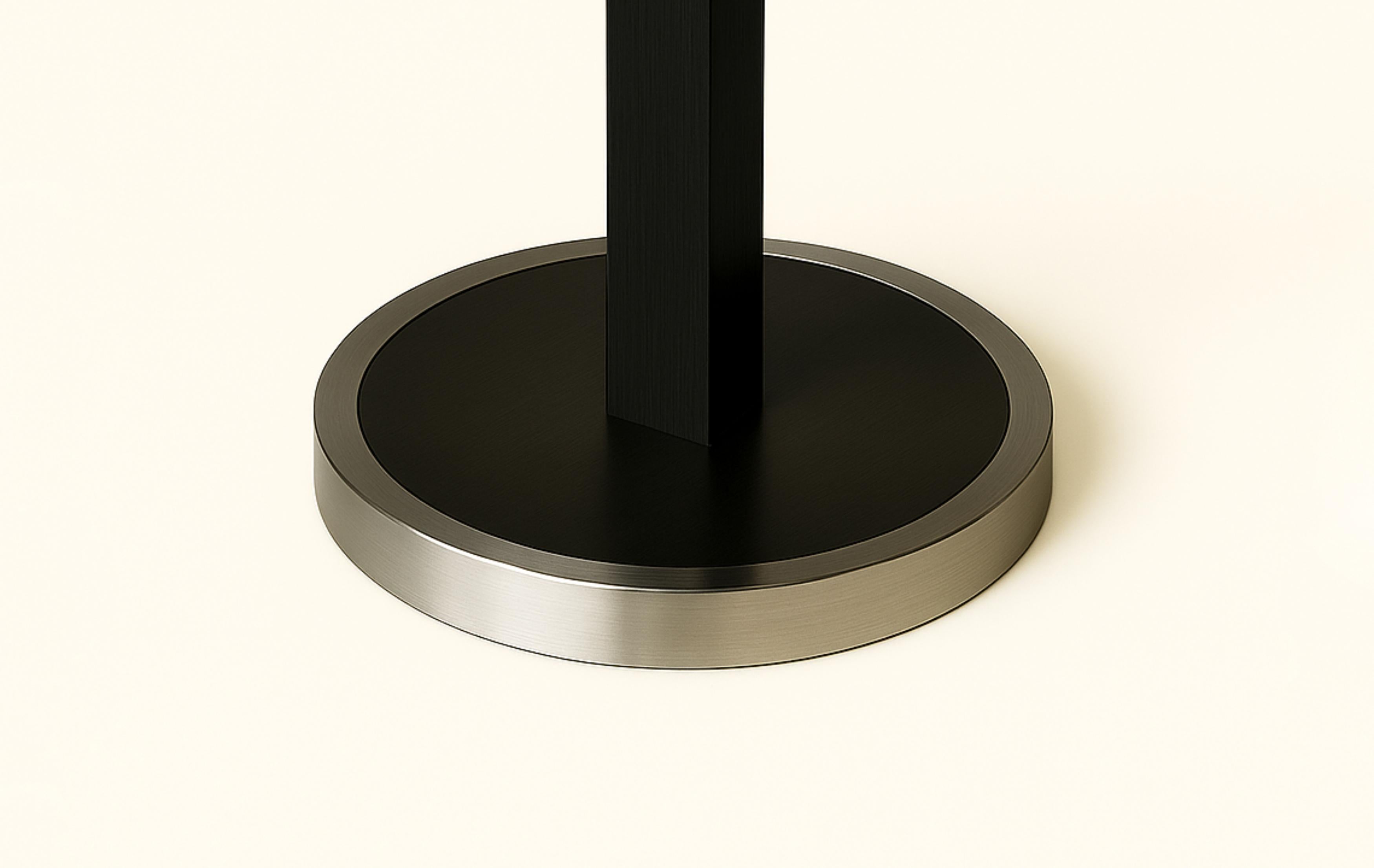 French Art Deco Walnut Black Lecquer Table Pedestal, 20th Century For Sale