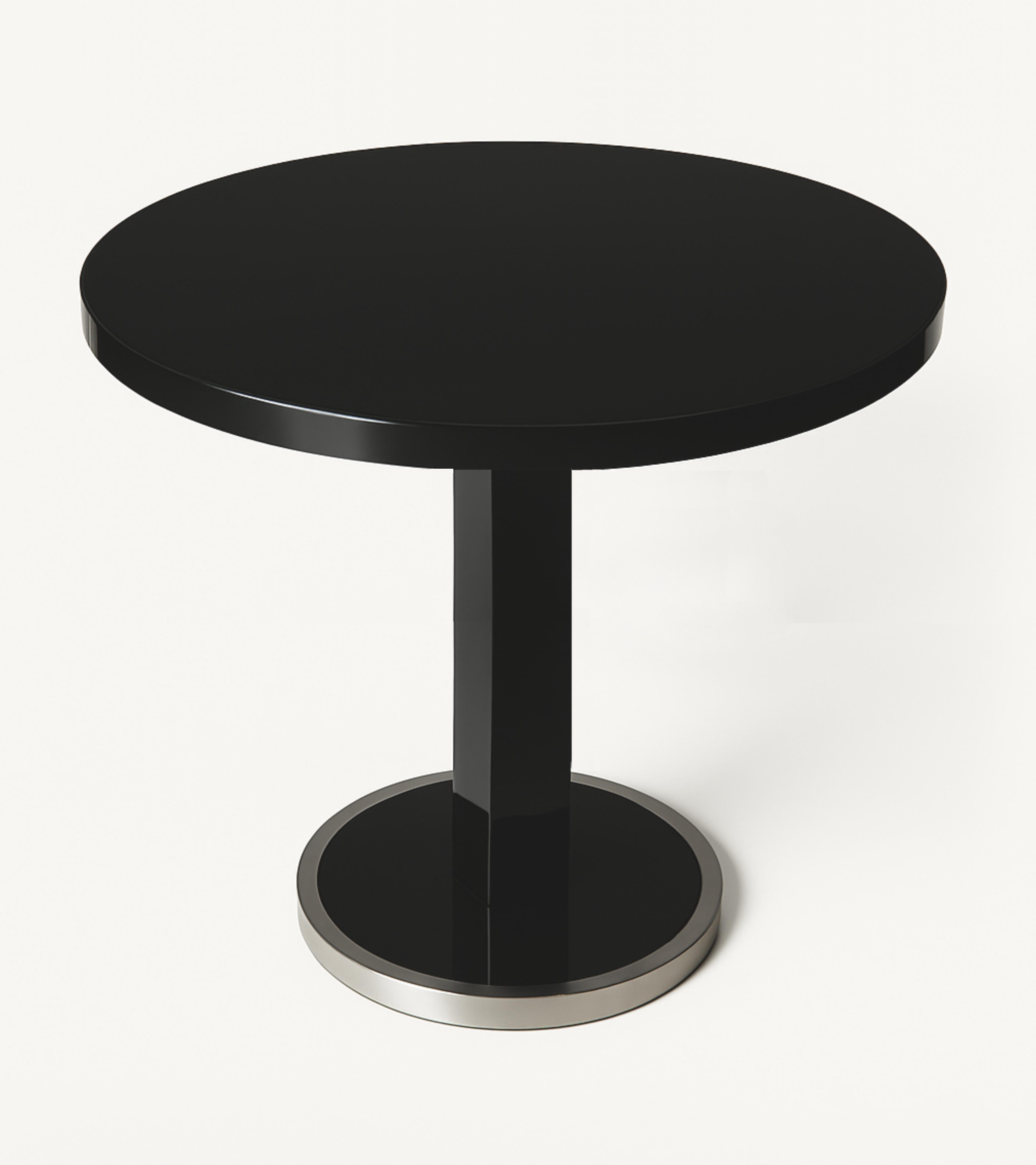 Art Deco Nussbaum schwarz lackiert Tischsockel, 20. Jahrhundert (Walnuss) im Angebot