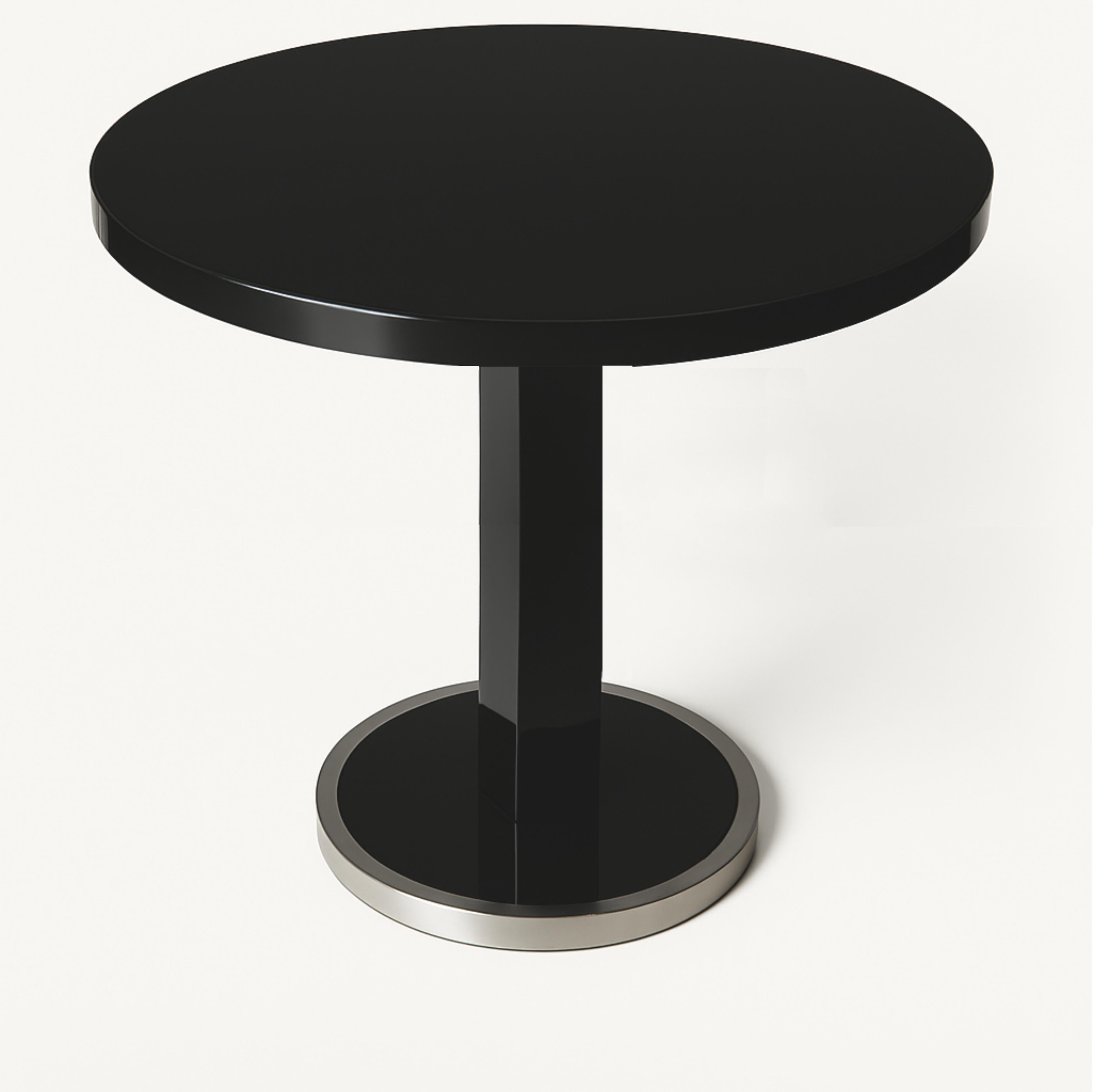 Art Deco Nussbaum schwarz lackiert Tischsockel, 20. Jahrhundert im Angebot 1