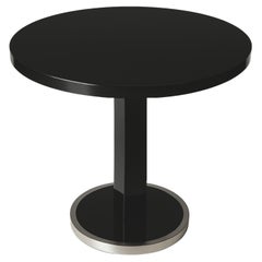 Pedestal de mesa Art Déco en nogal lacado negro, Siglo XX