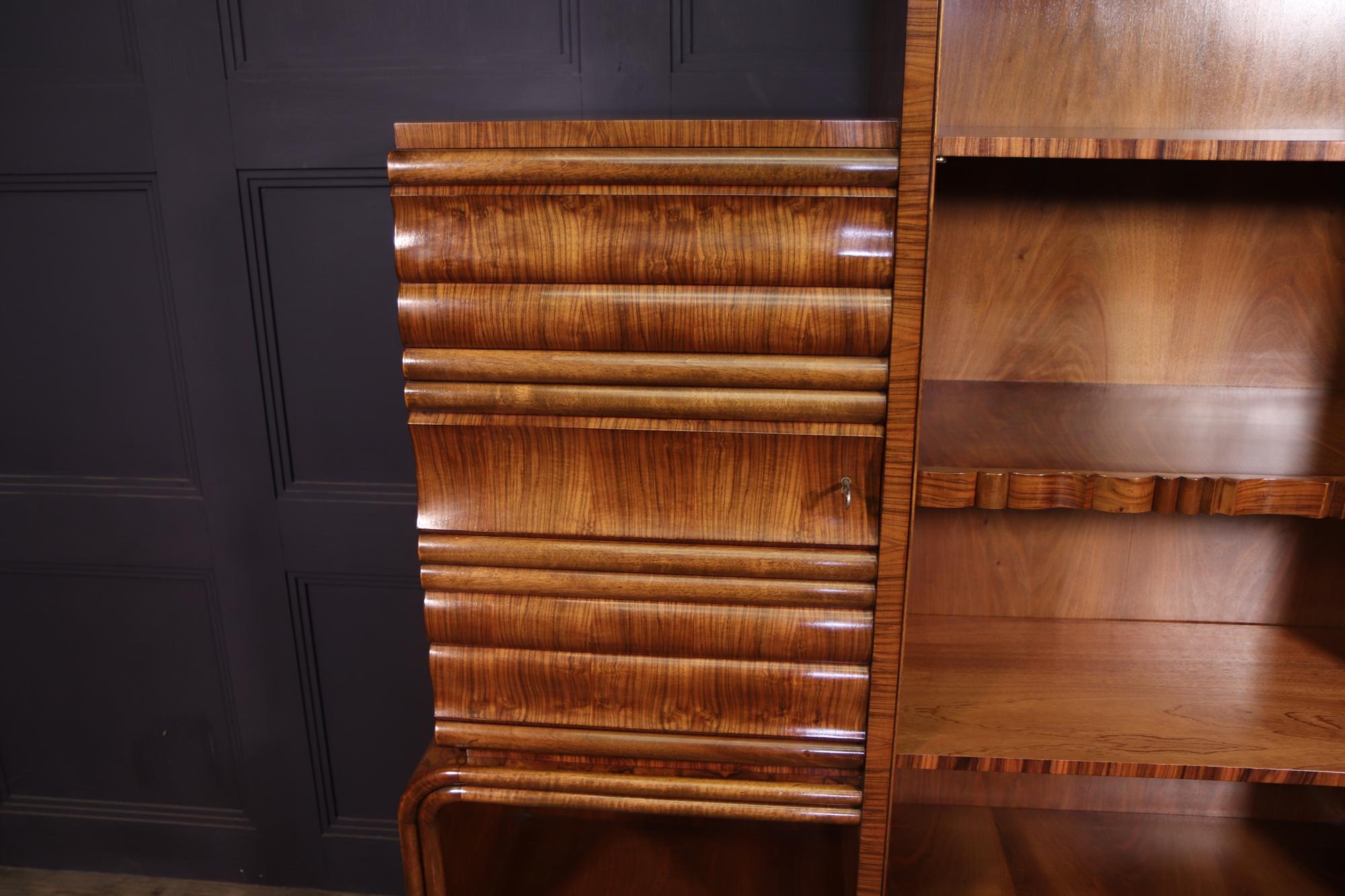 Art Deco Walnut Bookcase at 1stDibs