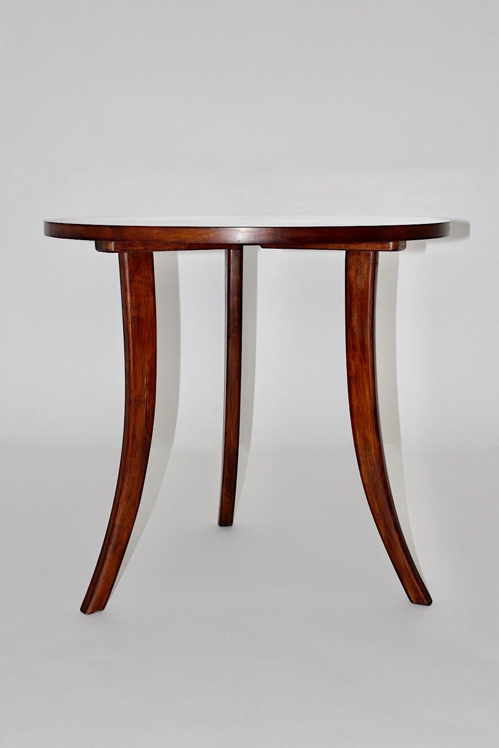 Art Deco Walnut Brown Vintage Coffee Table Side Table Josef Frank, 1930s, Vienna For Sale 8