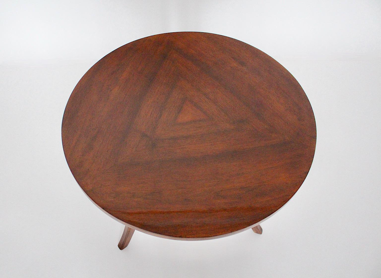 Mid-20th Century Art Deco Walnut Brown Vintage Coffee Table Side Table Josef Frank, 1930s, Vienna For Sale