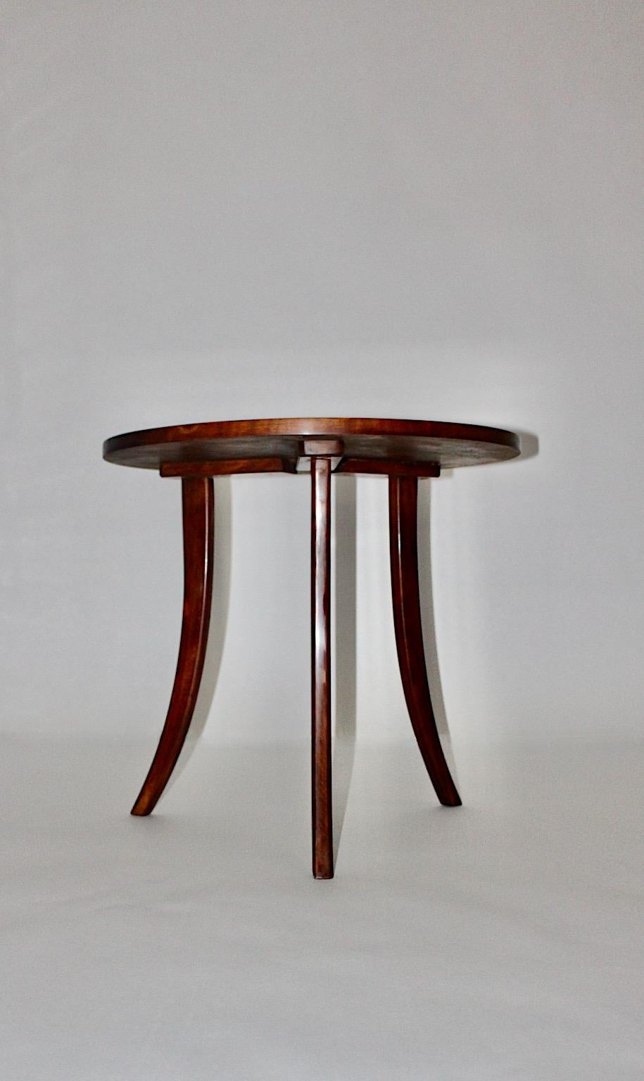 Art Deco Walnut Brown Vintage Coffee Table Side Table Josef Frank, 1930s, Vienna For Sale 1